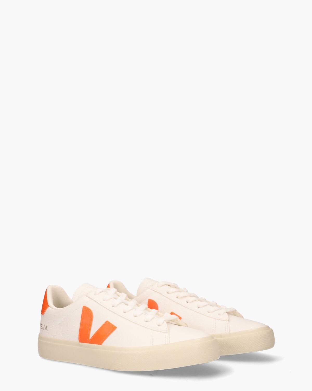 Campo Chromefree Leather Wit/Oranje Damessneakers