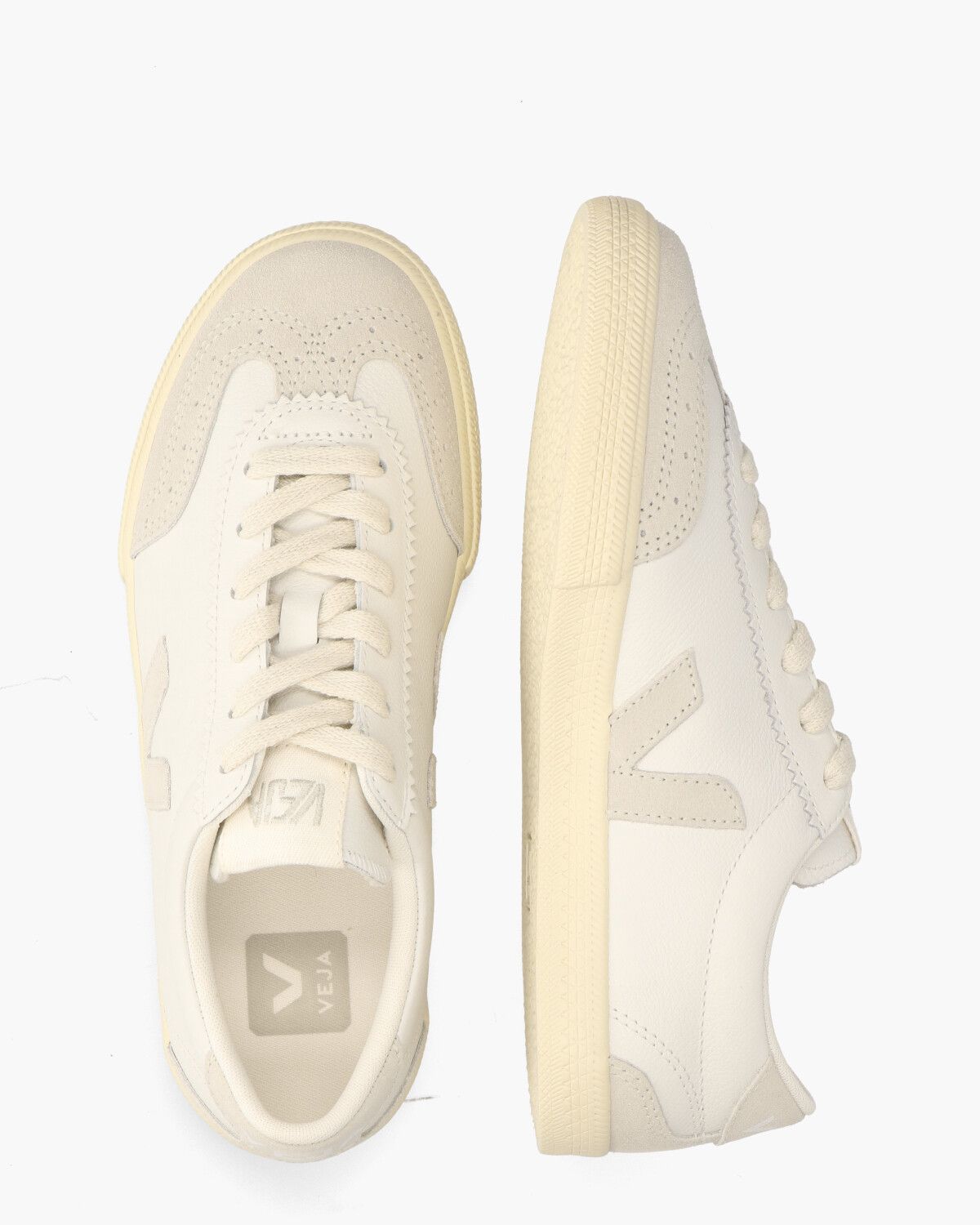 Volley Leather Wit/Off-White Damessneakers