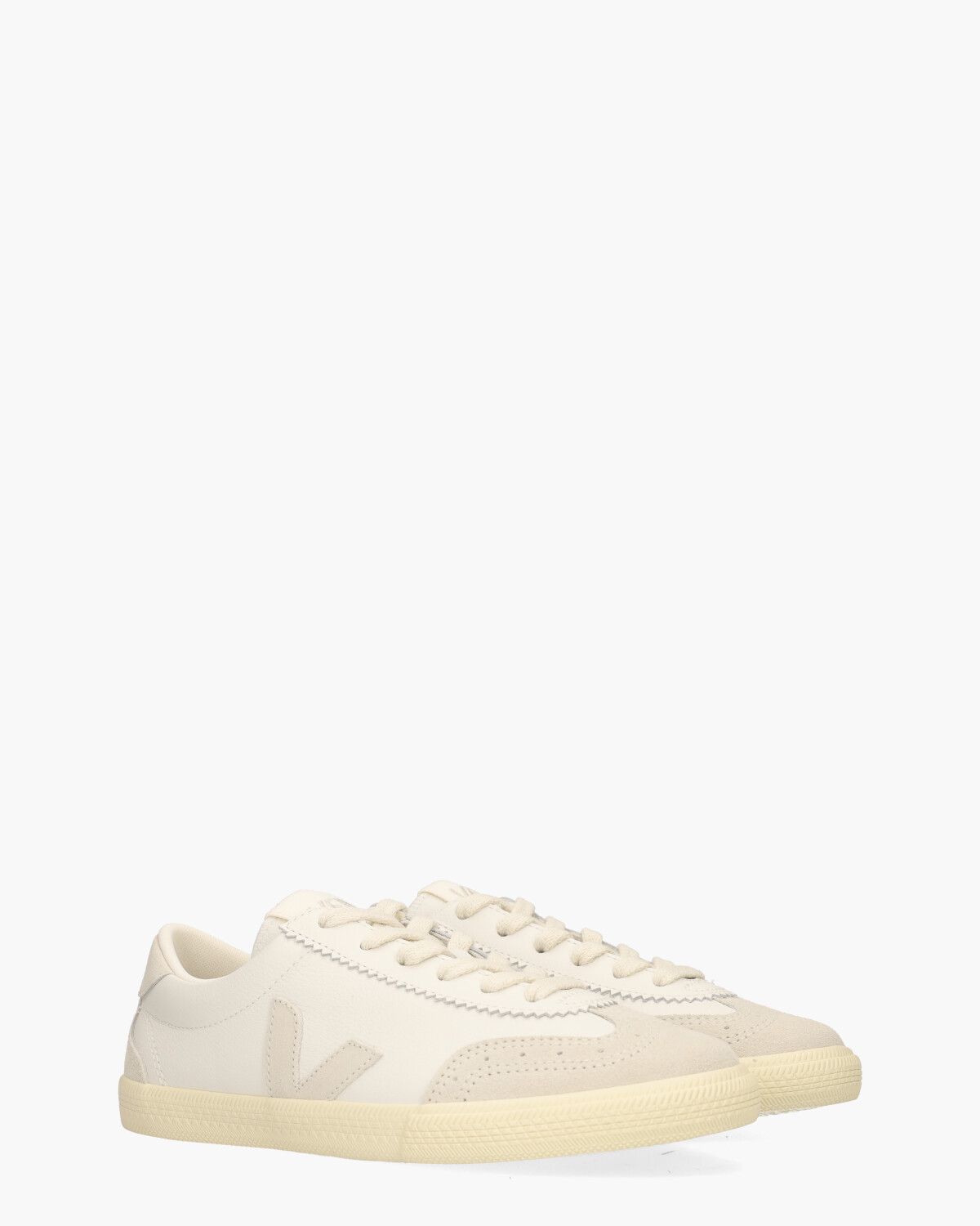Volley Leather Wit/Off-White Damessneakers