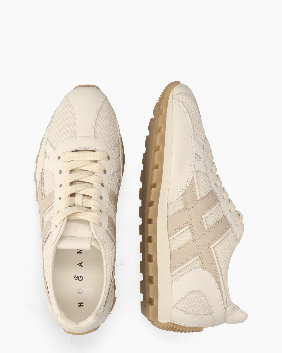 H671 86er Off-White/Beige Damessneakers