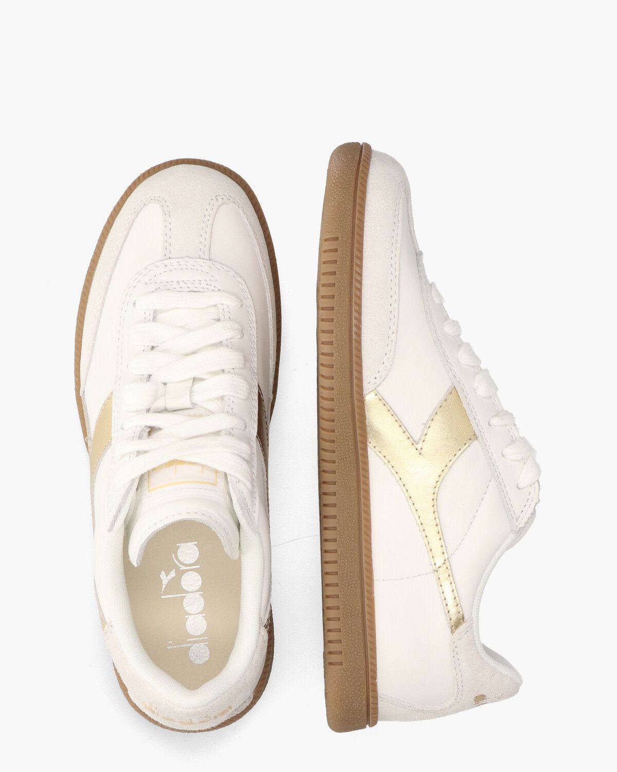 Trainer Doré Wit/Goud Damessneakers