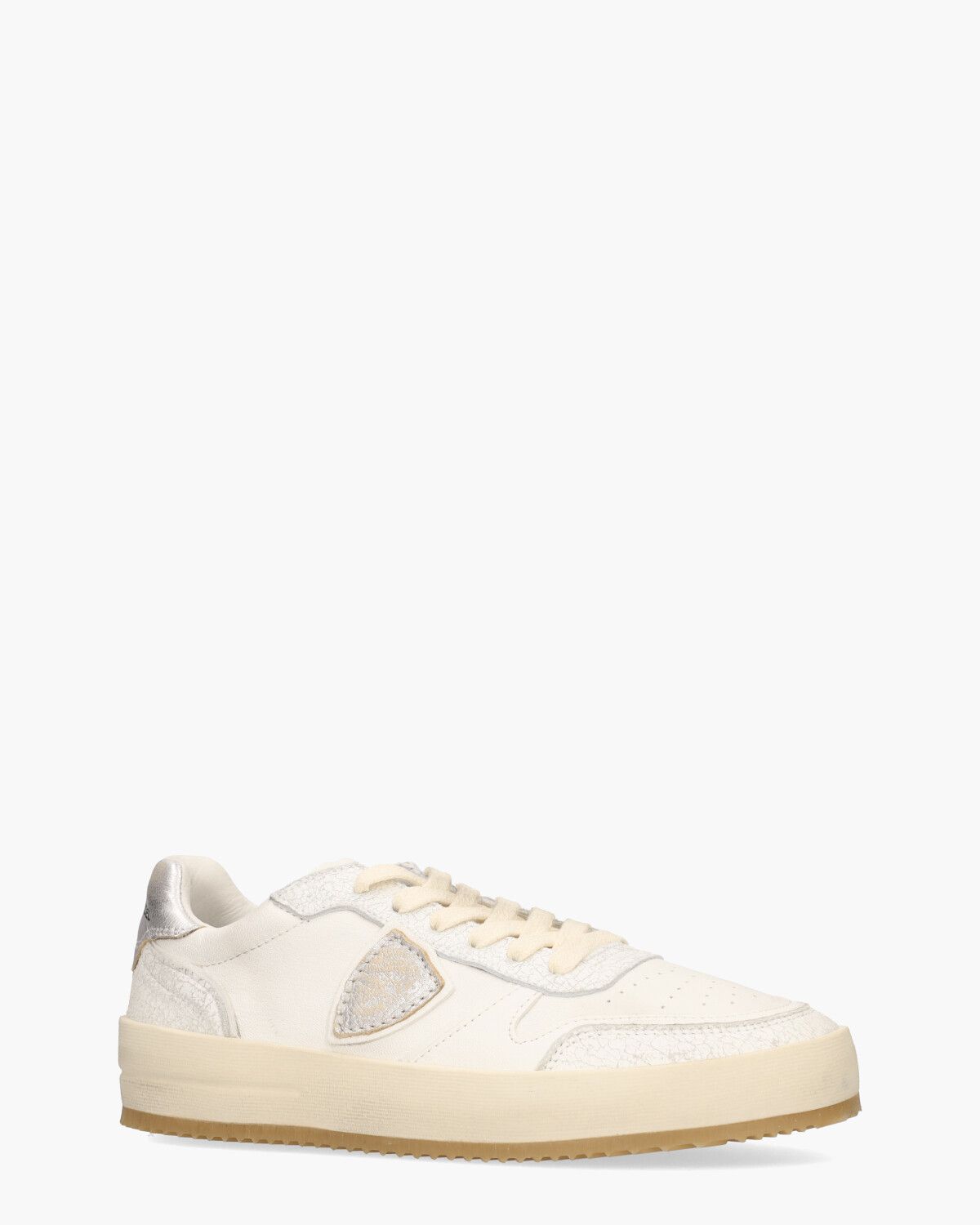 Nice Off-White/Zilver Damessneakers