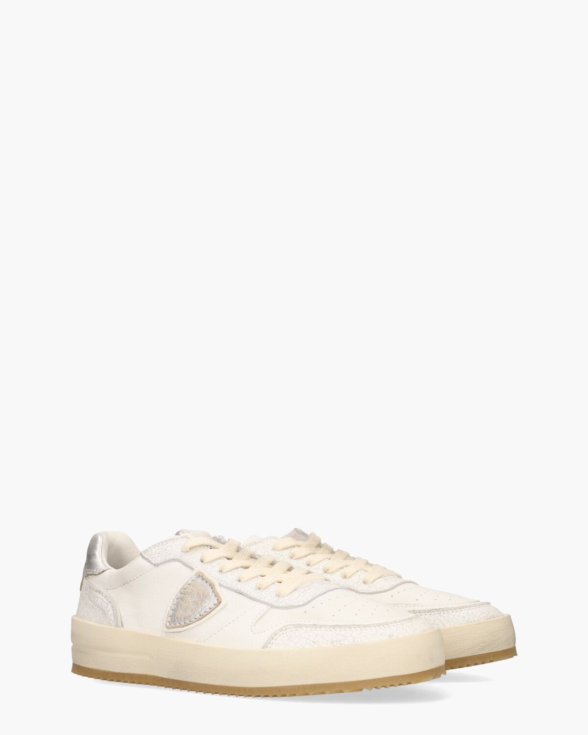 Nice Off-White/Zilver Damessneakers