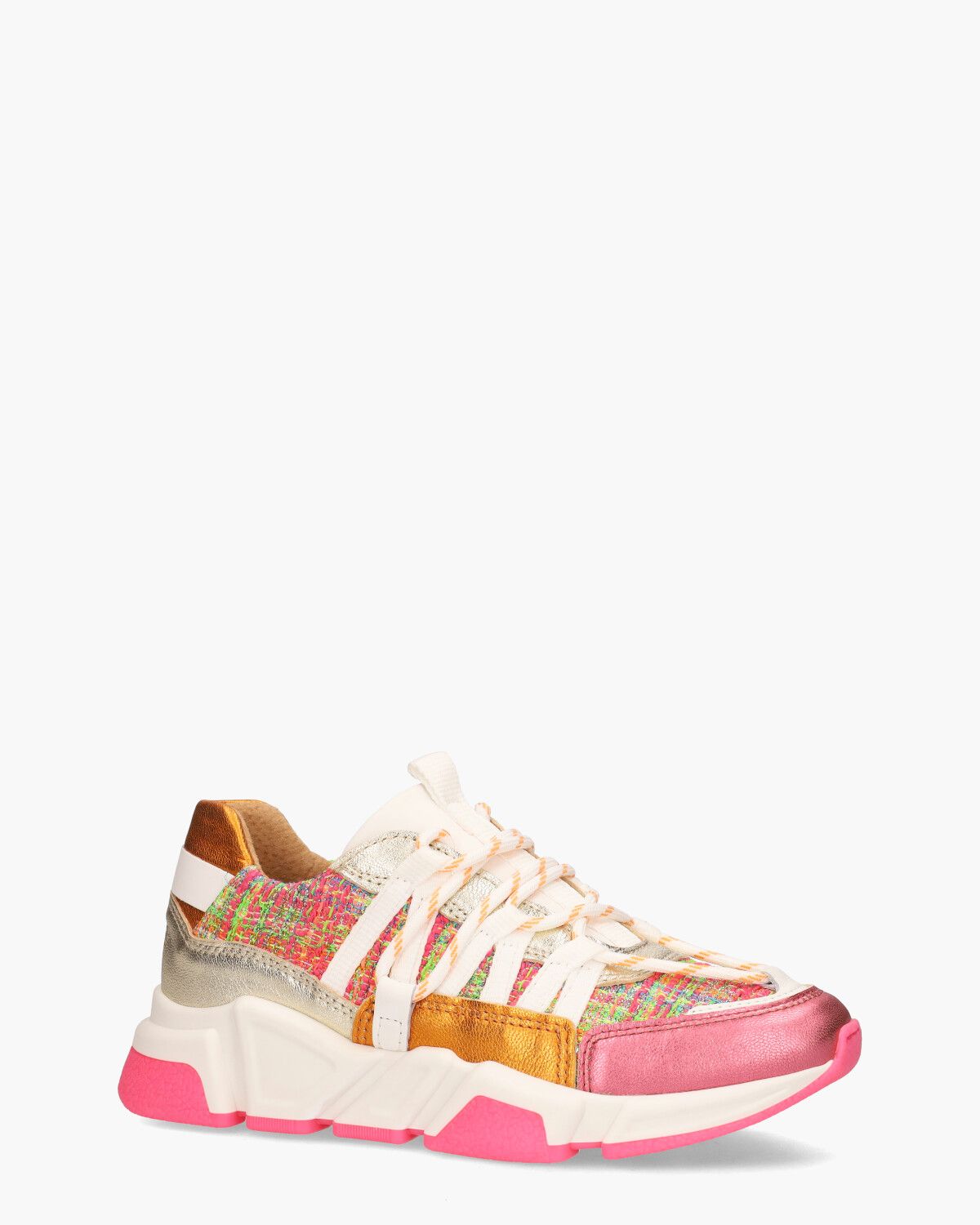 Los Angeles Tweed Roze/Multicolor Damessneakers