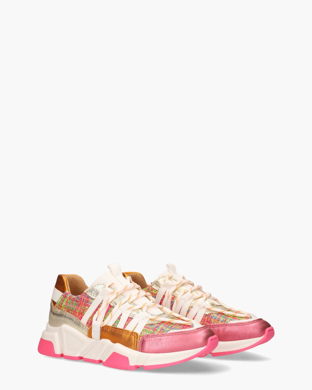 Los Angeles Tweed Roze/Multicolor Damessneakers