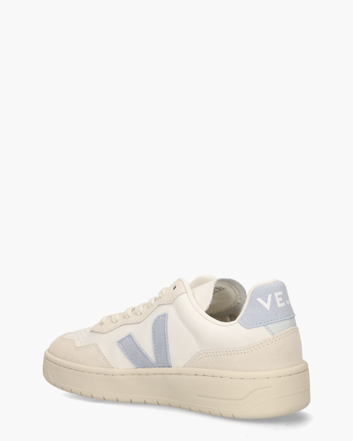 V-90 O.T. Leather Wit/Lichtblauw Damessneakers 