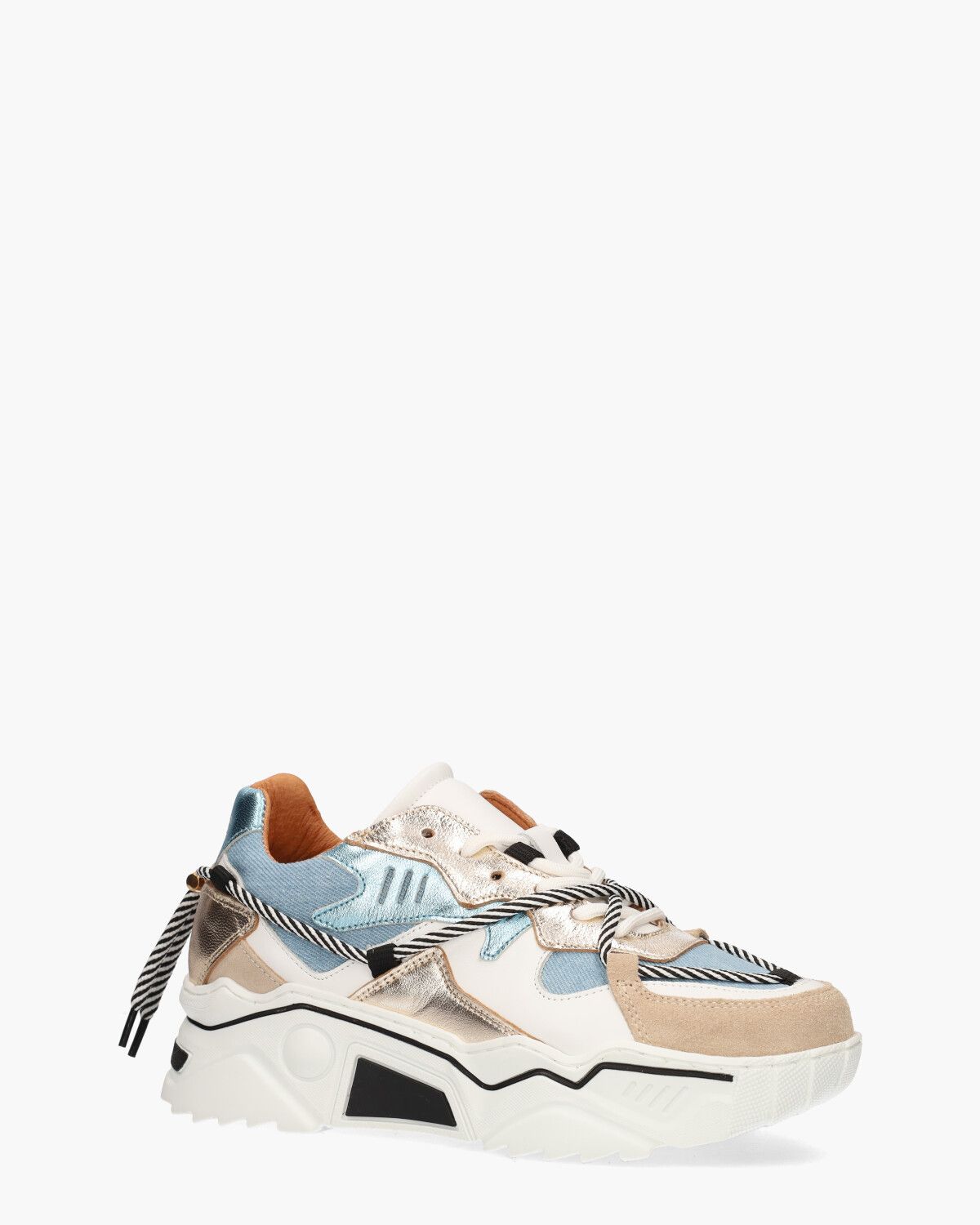 Jupiter Denim Beige/Blauw Damessneakers