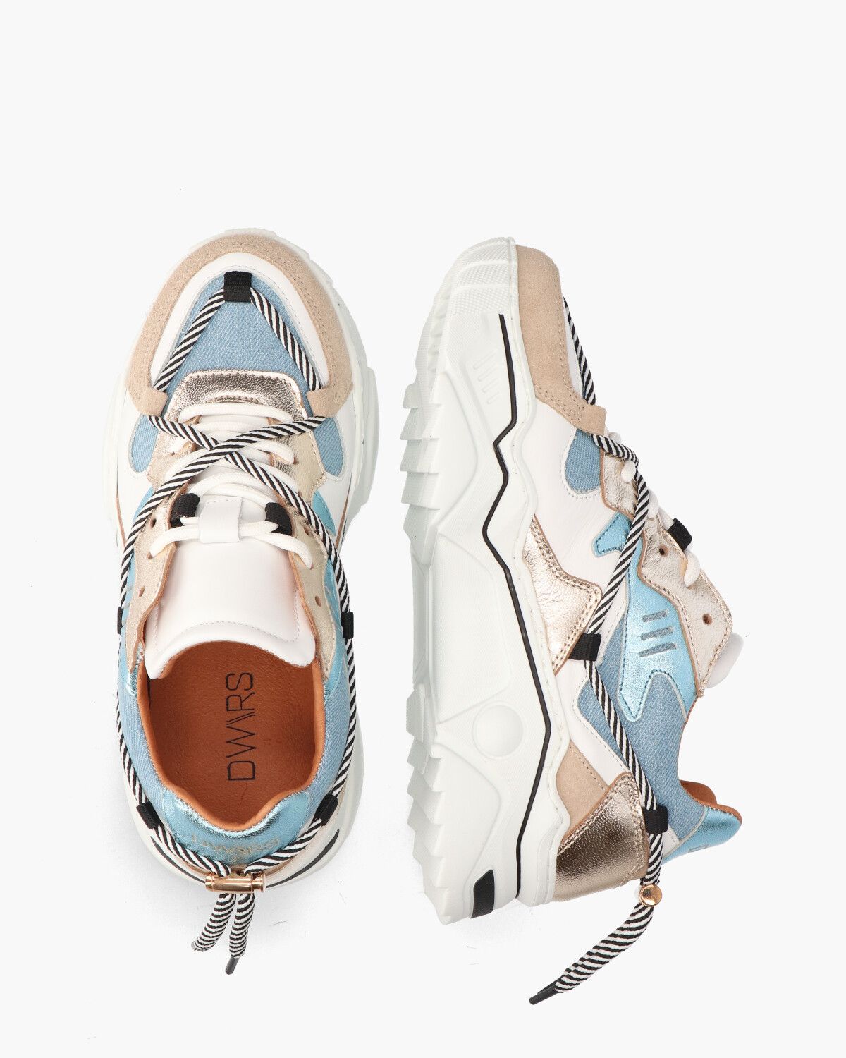 Jupiter Denim Beige/Blauw Damessneakers