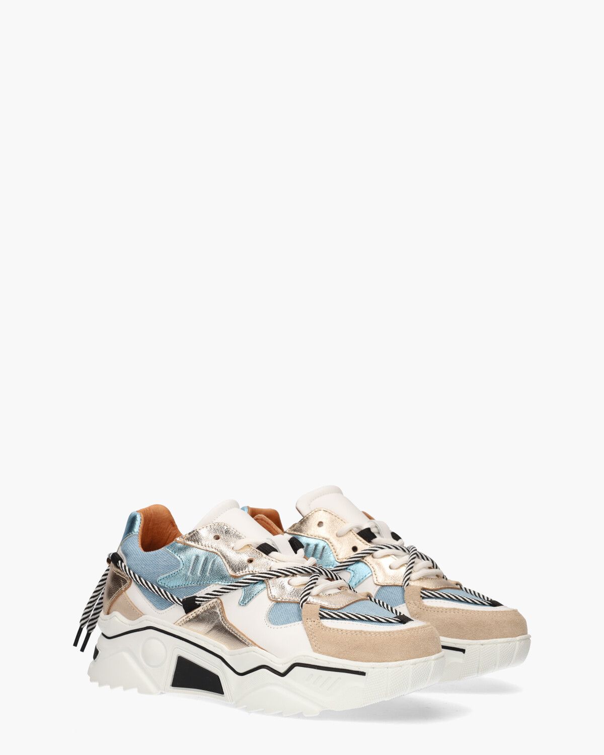 Jupiter Denim Beige/Blauw Damessneakers