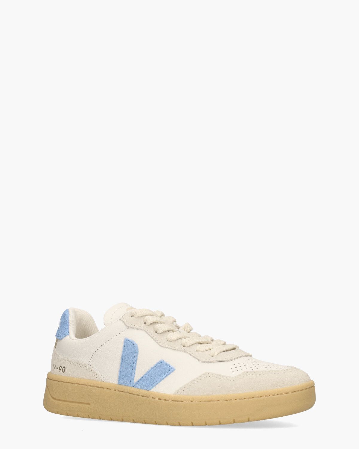 V-90 O.T. Leather Wit/Blauw Damessneakers
