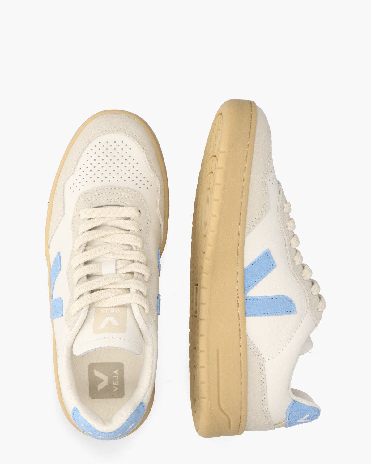 V-90 O.T. Leather Wit/Blauw Damessneakers