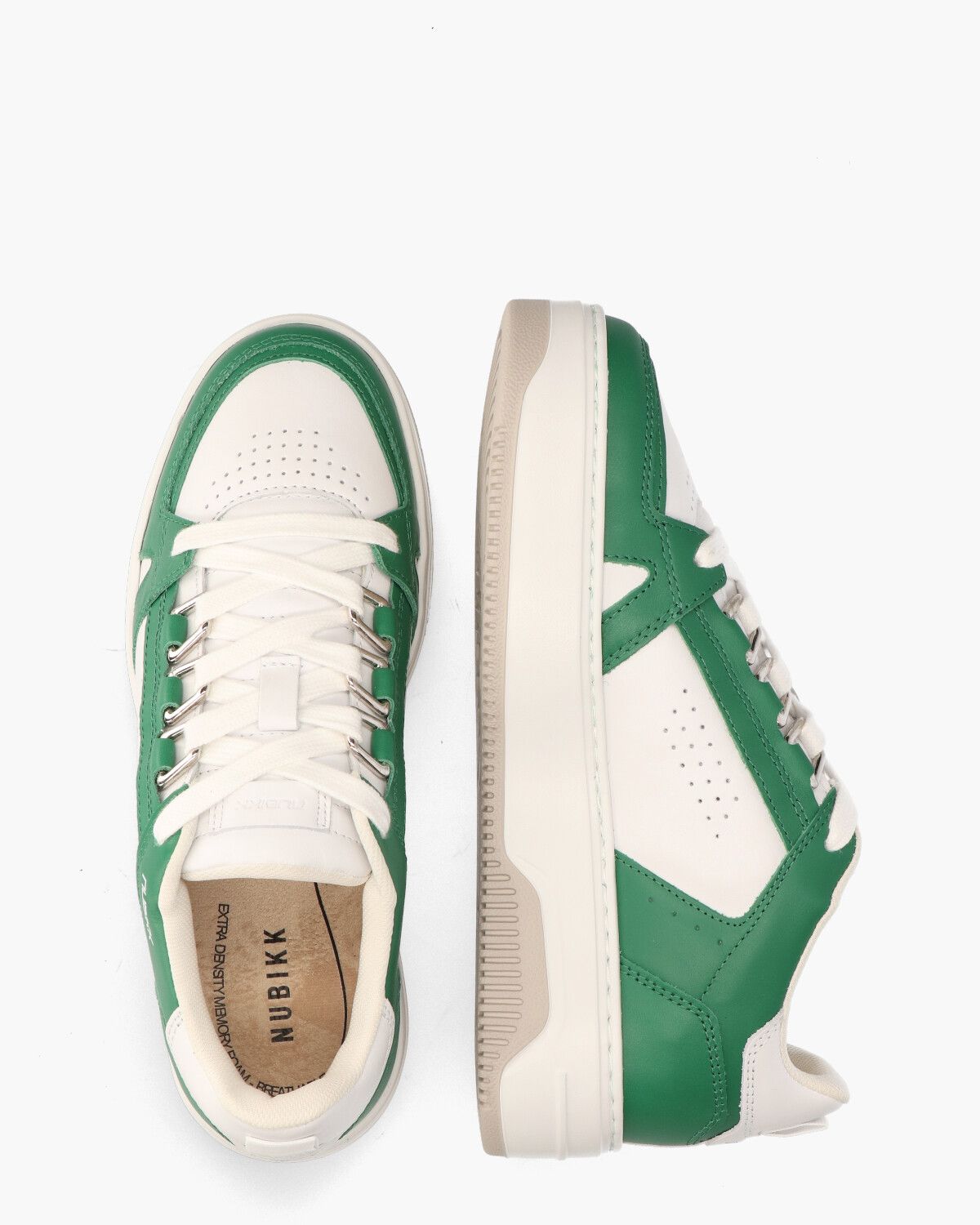 Basket Buxton Wit/Groen Damessneakers