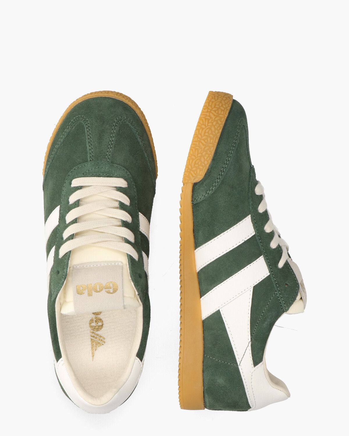 Elan Donkergroen Damessneakers