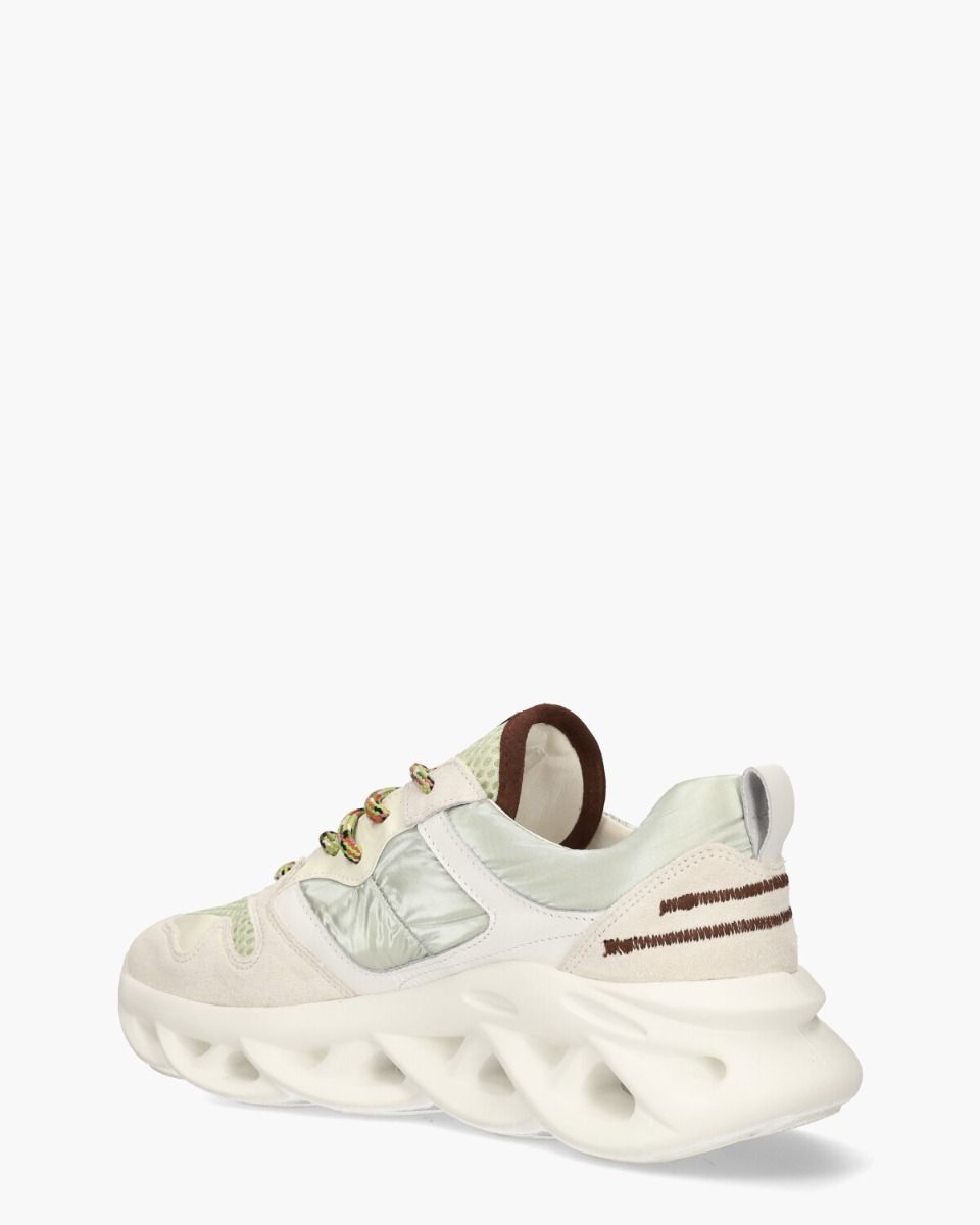 Cassandra Off-White/Mintgroen Damessneakers