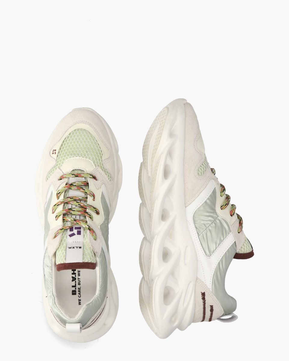 Cassandra Off-White/Mintgroen Damessneakers