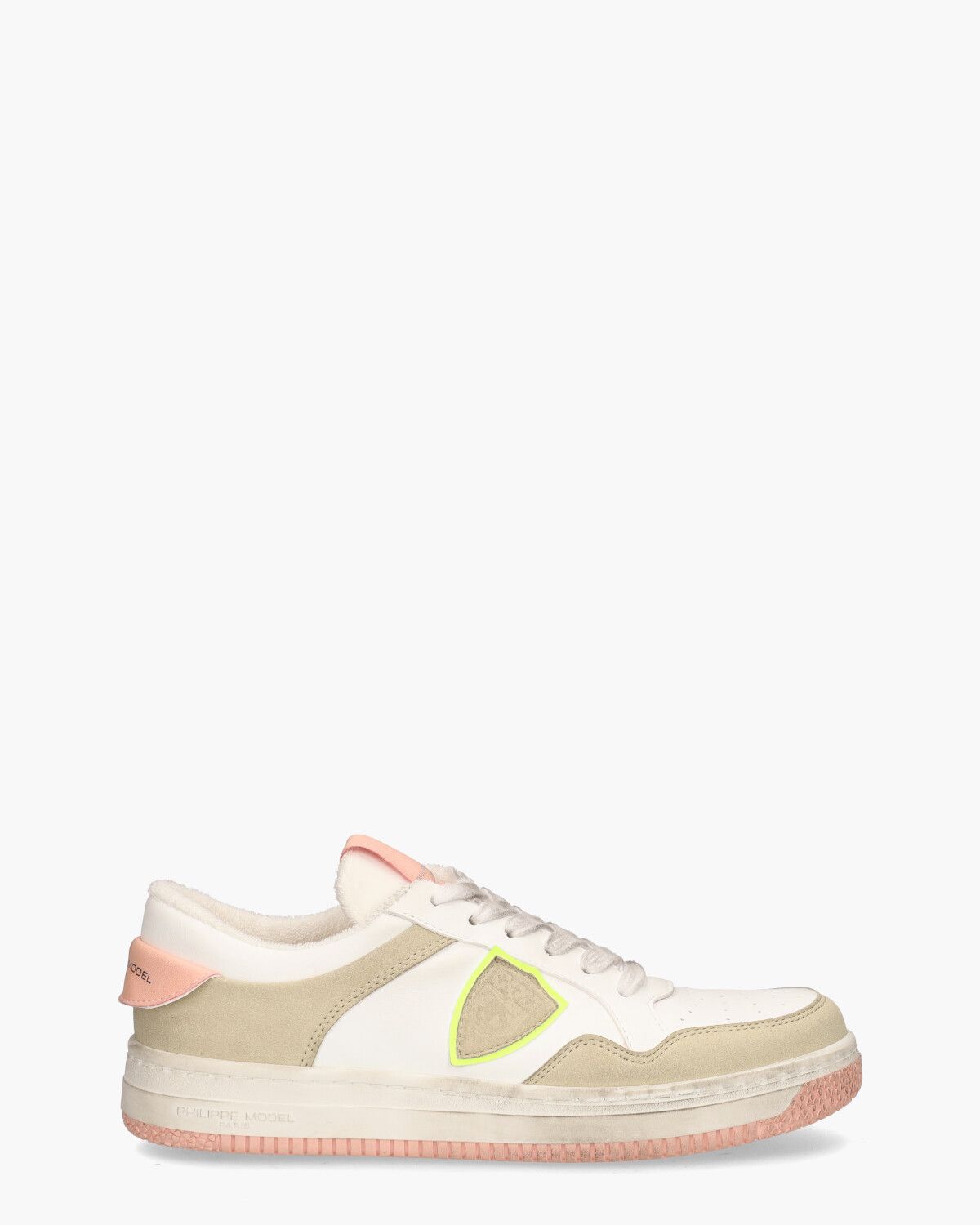 Lyon Recycle Mixage Wit/Beige/Roze Damessneakers