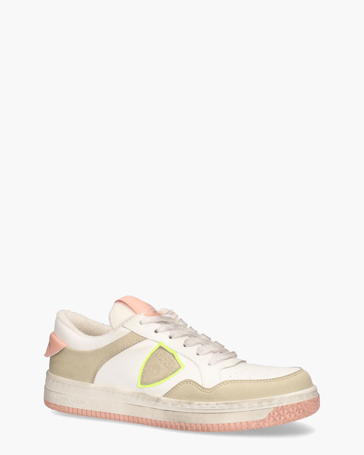 Lyon Recycle Mixage Wit/Beige/Roze Damessneakers