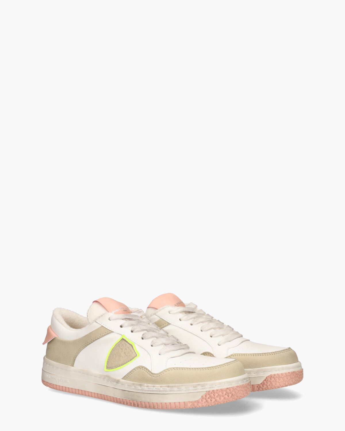 Lyon Recycle Mixage Wit/Beige/Roze Damessneakers