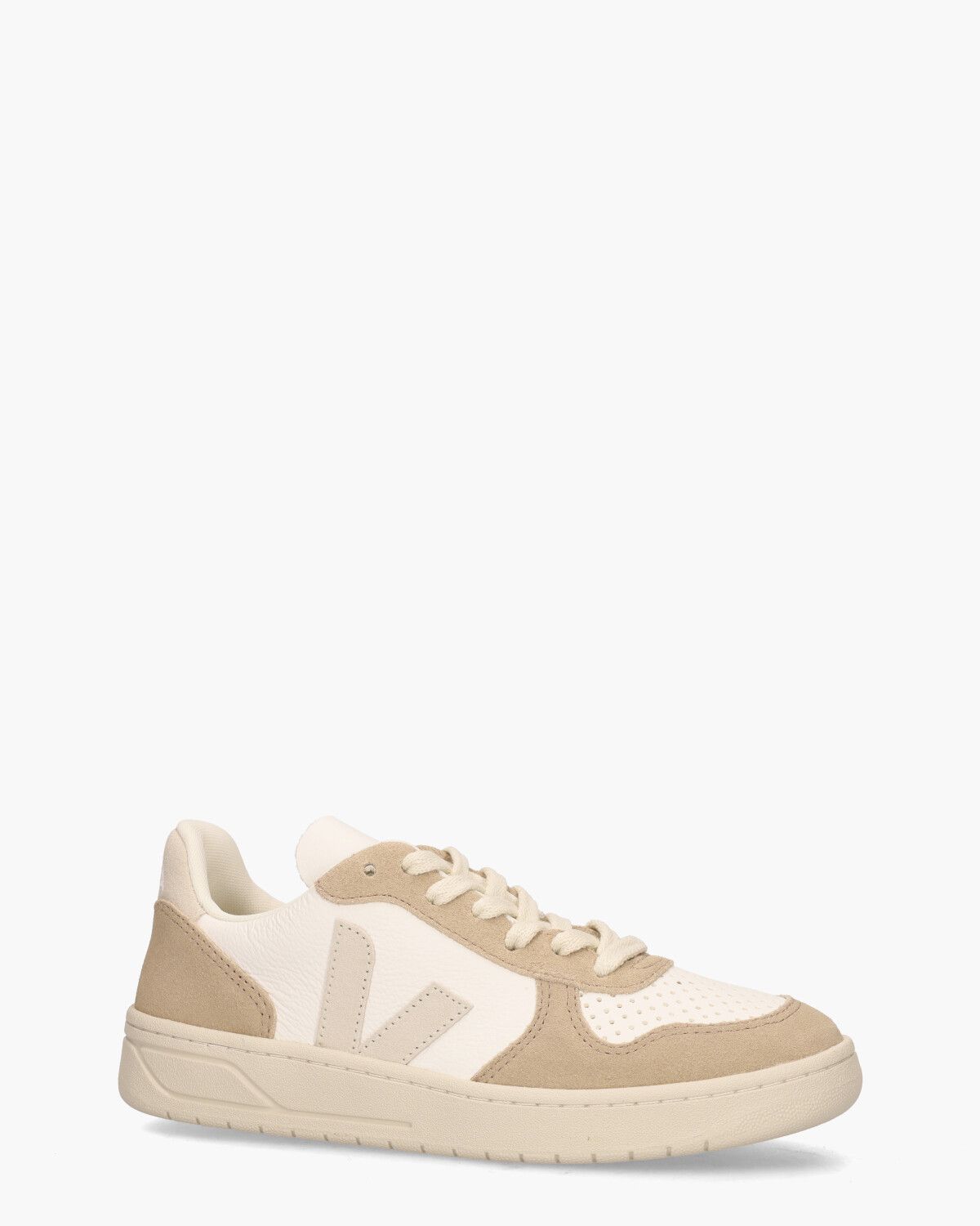V-10 Chromefree Leather Wit/Bruin/Beige Damessneakers