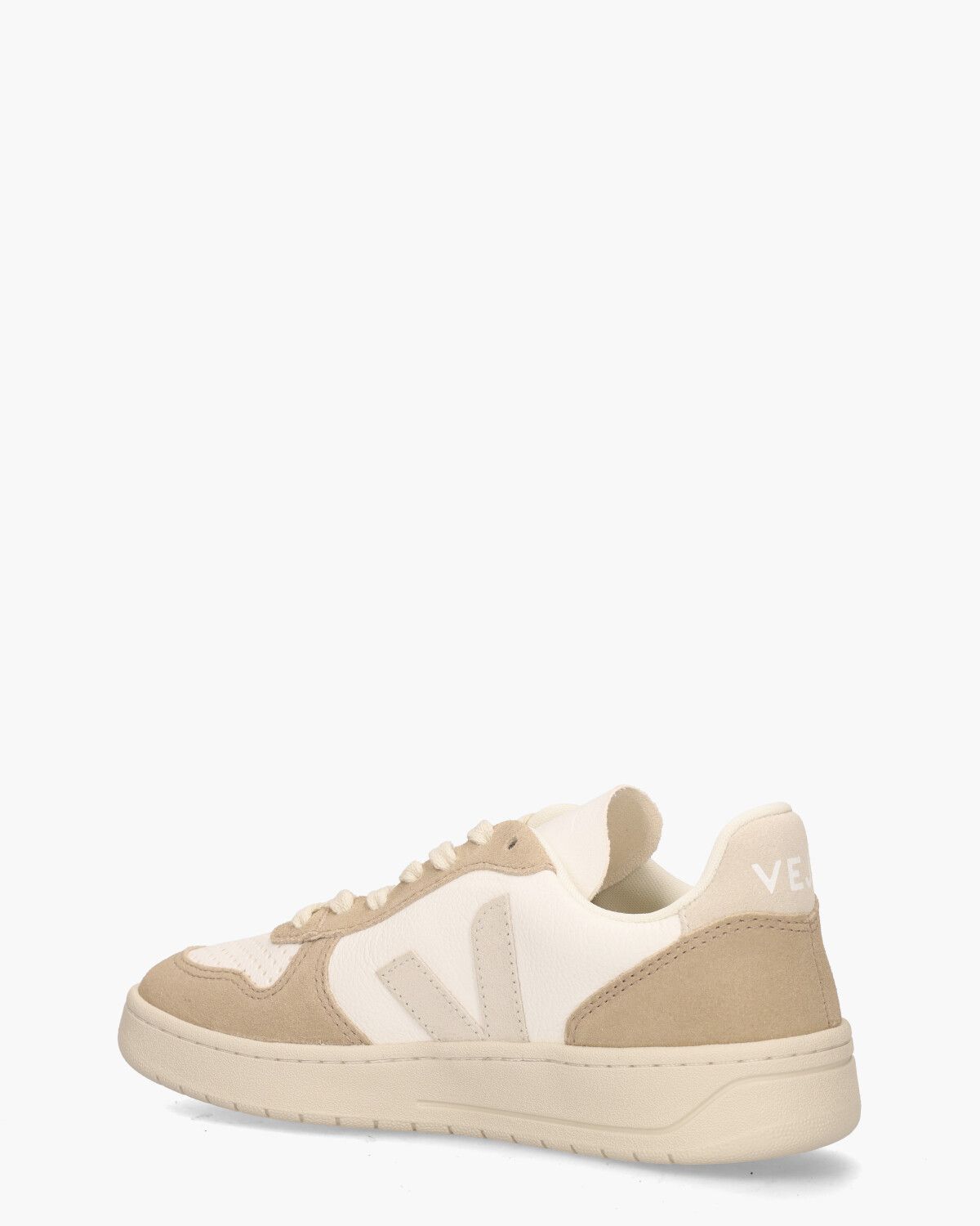 V-10 Chromefree Leather Wit/Bruin/Beige Damessneakers