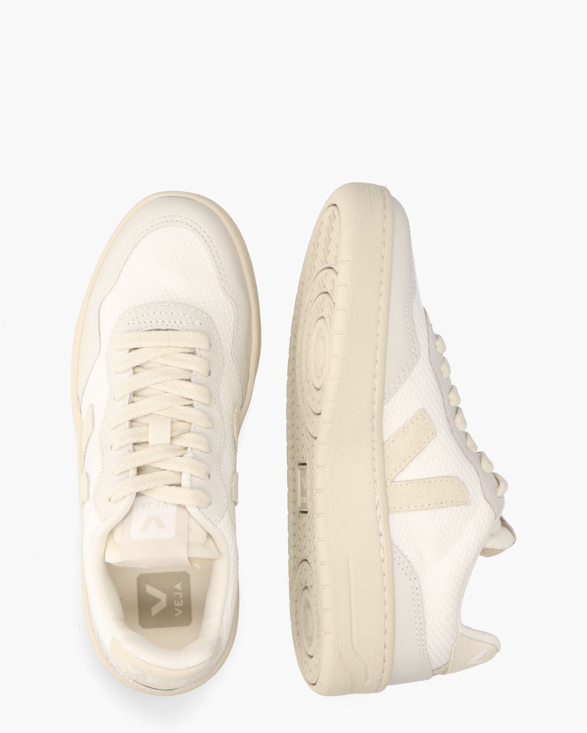 V-90 B-Mesh Wit/Beige Damessneakers