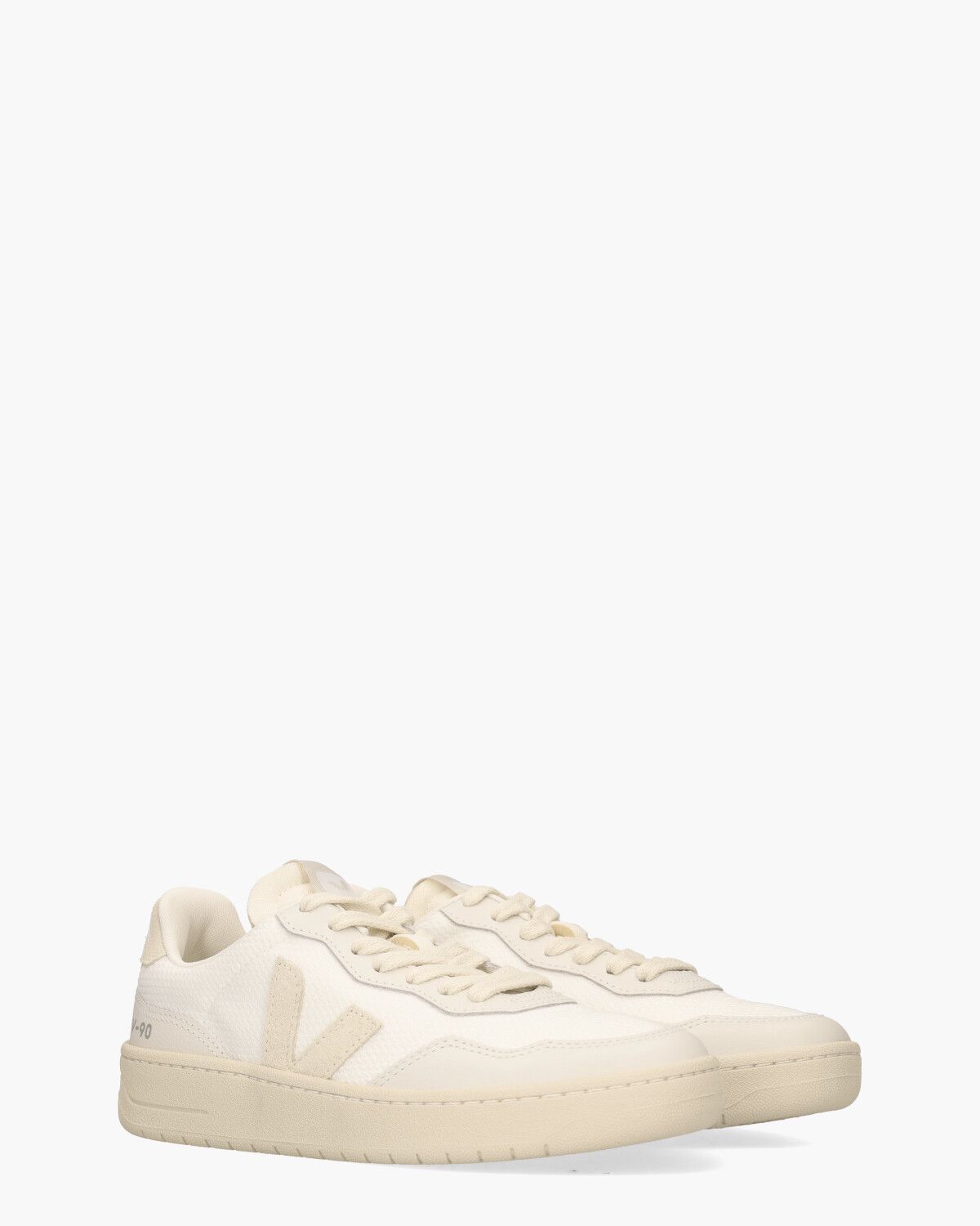 V-90 B-Mesh Wit/Beige Damessneakers