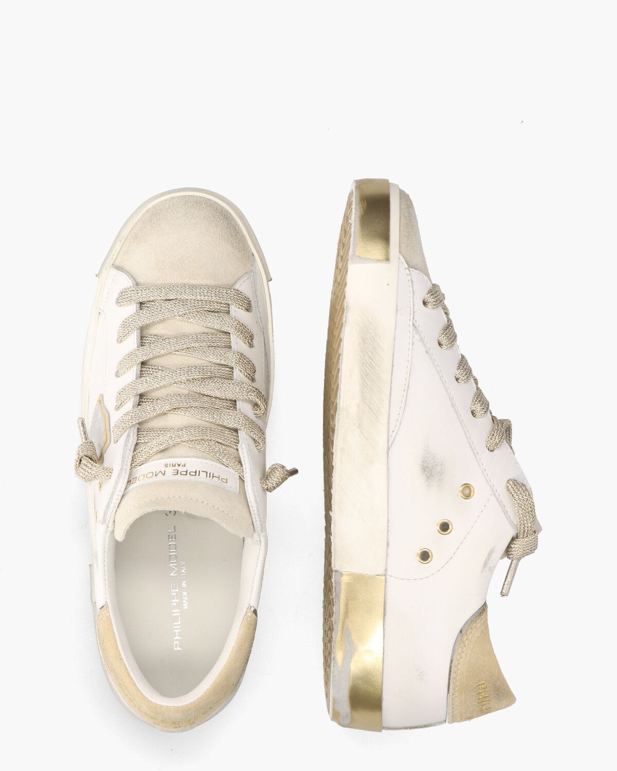 PRSX Tennis Wit/Beige Damessneakers