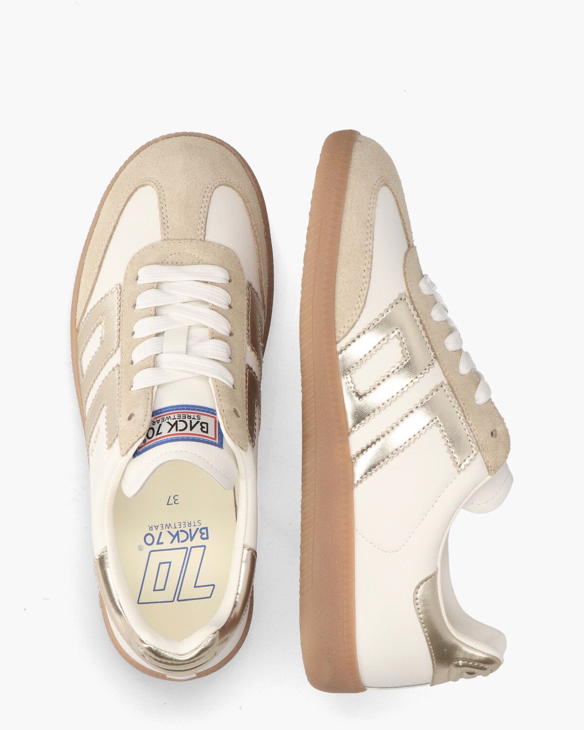 Cloud 2502-17 Wit/Beige/Goud Damessneakers 