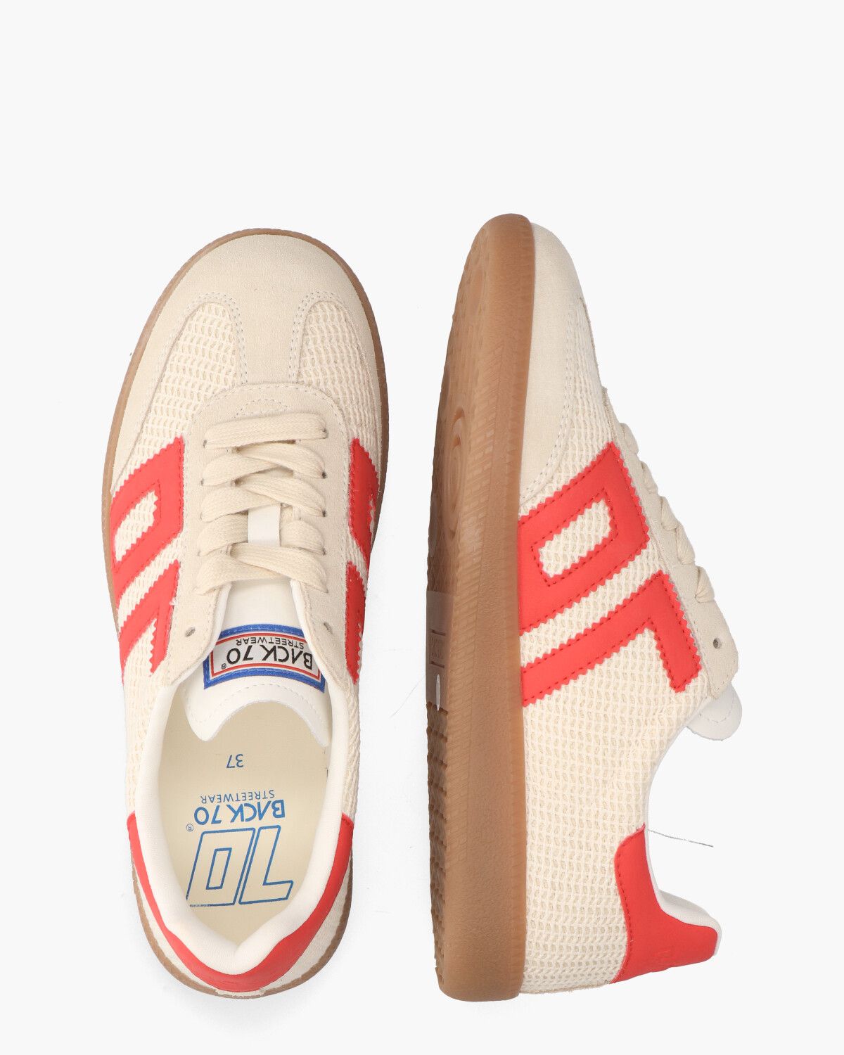 Ghost 02 Off-White/Rood Damessneakers