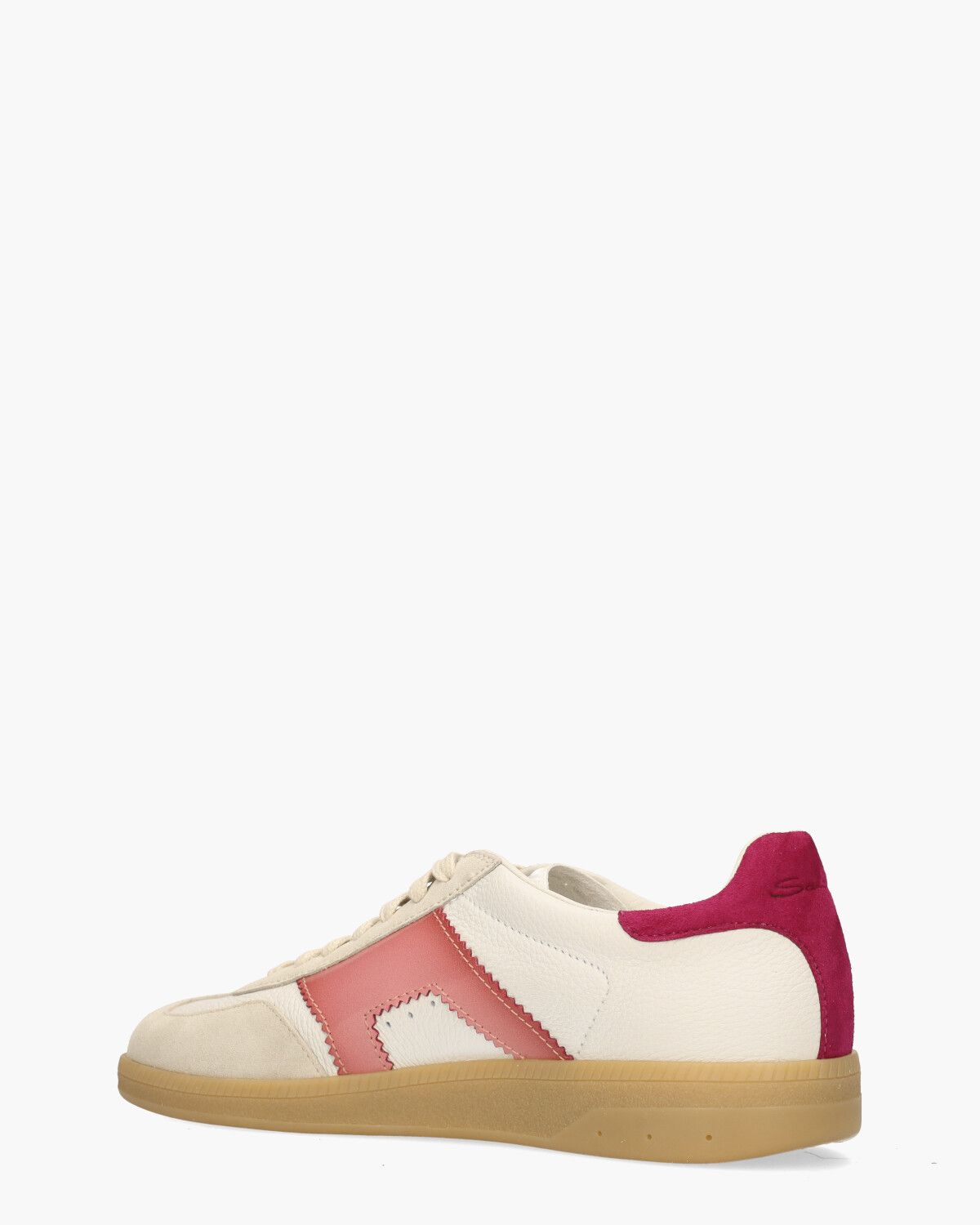 61221 Off-White/Roze Damessneakers