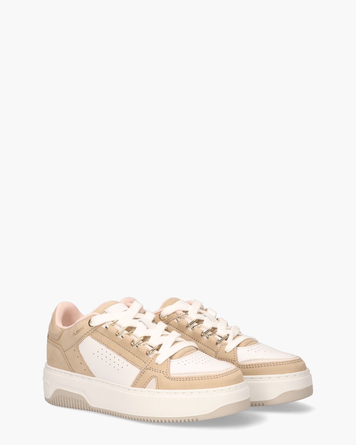 Basket Buxton Camel/Wit Damessneakers