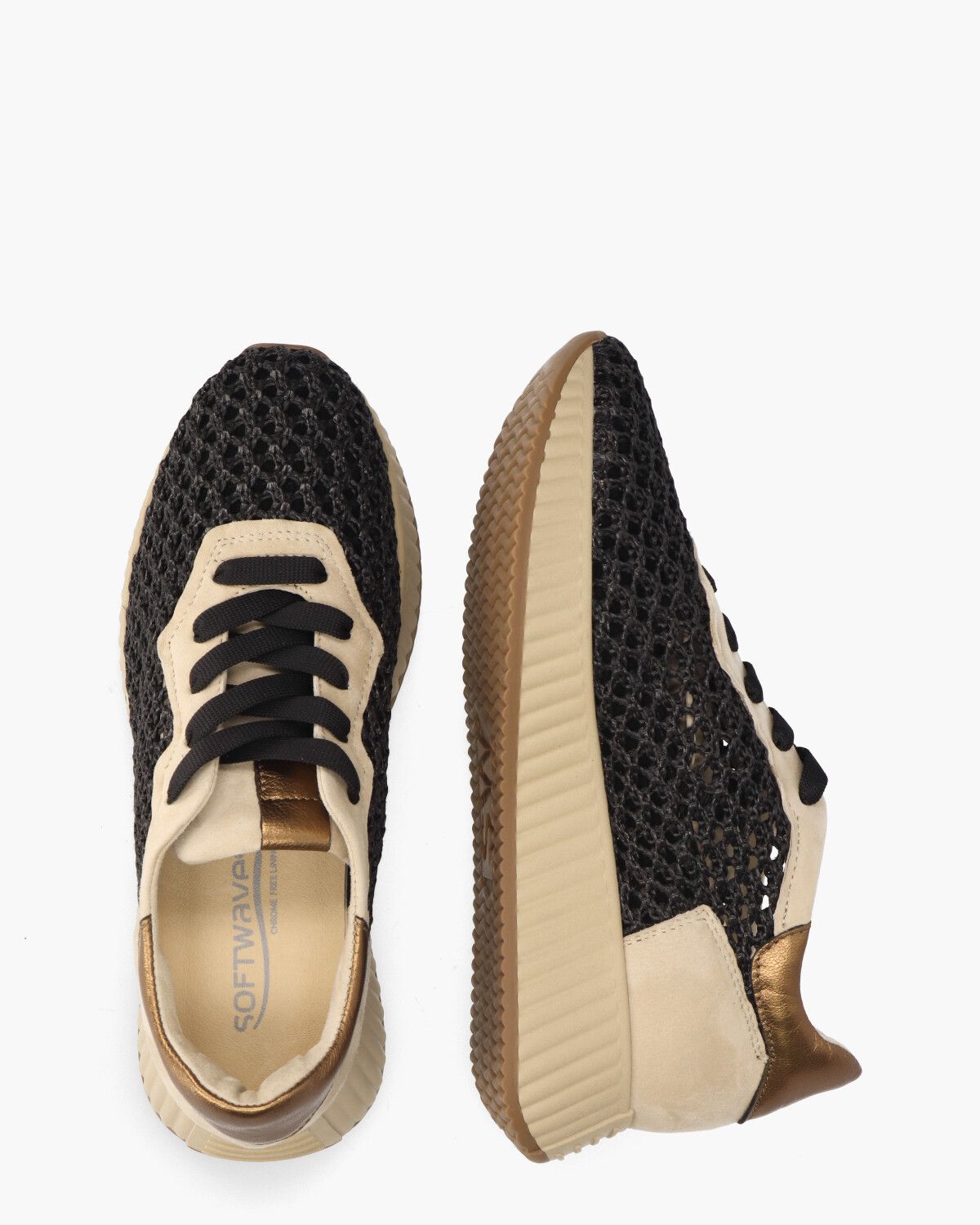 Alegria Zwart/Beige Damessneakers