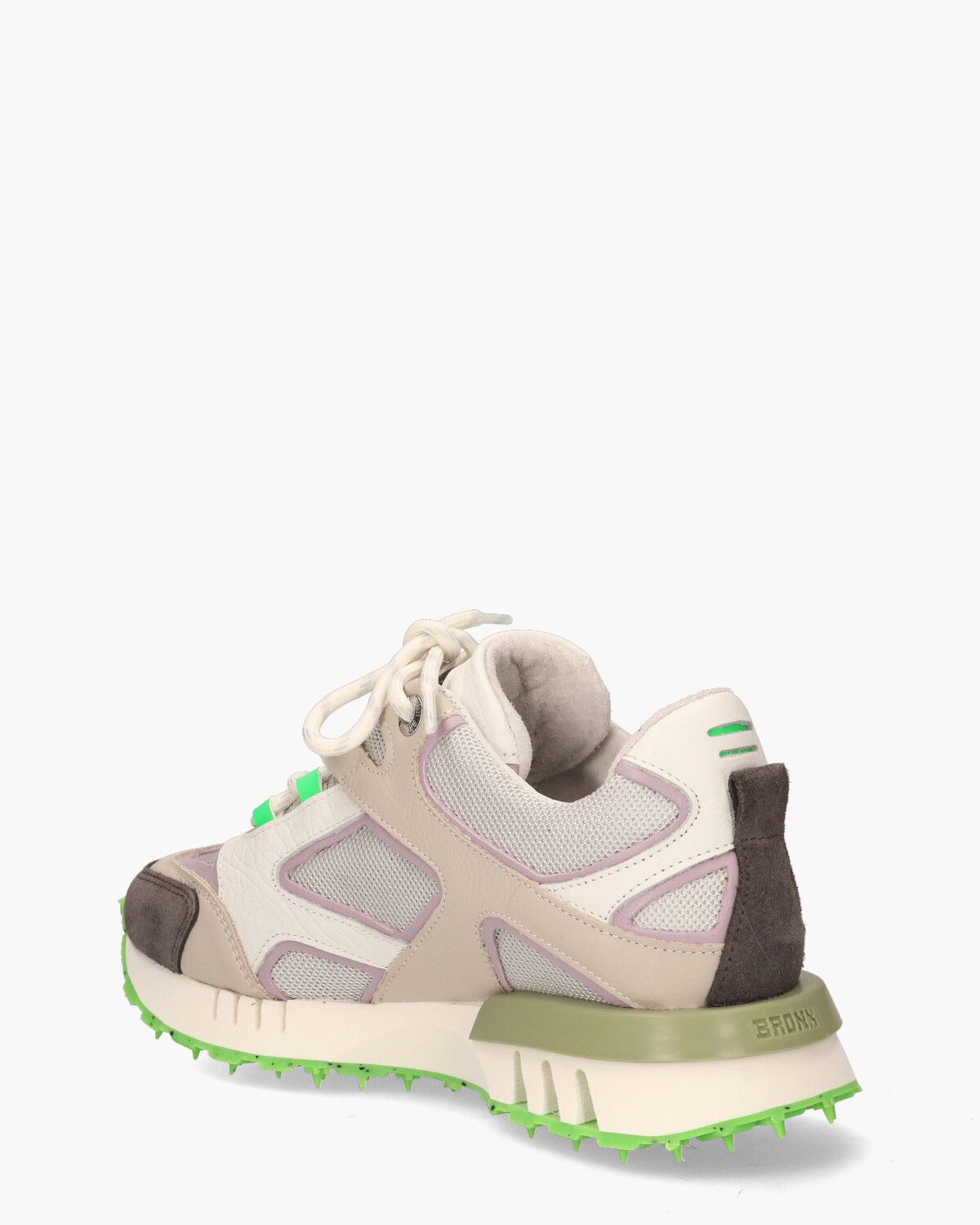 Hacker Off-White/Groen Damessneakers