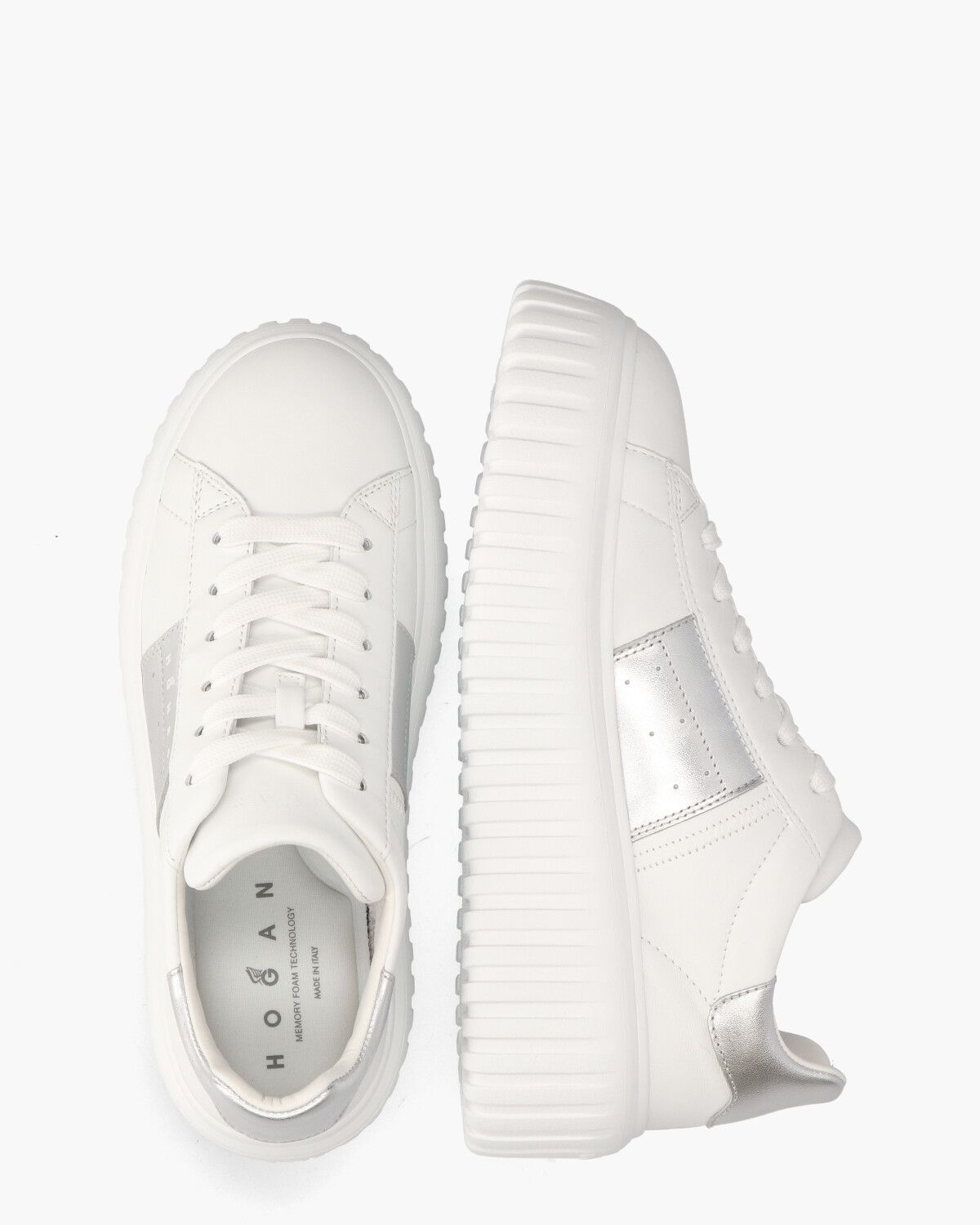 H-Stripes Wit/Zilver Damessneakers
