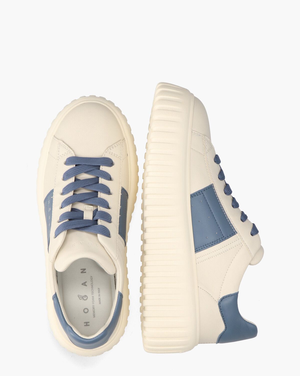 H-Stripes Off-White/Lichtblauw Damessneakers