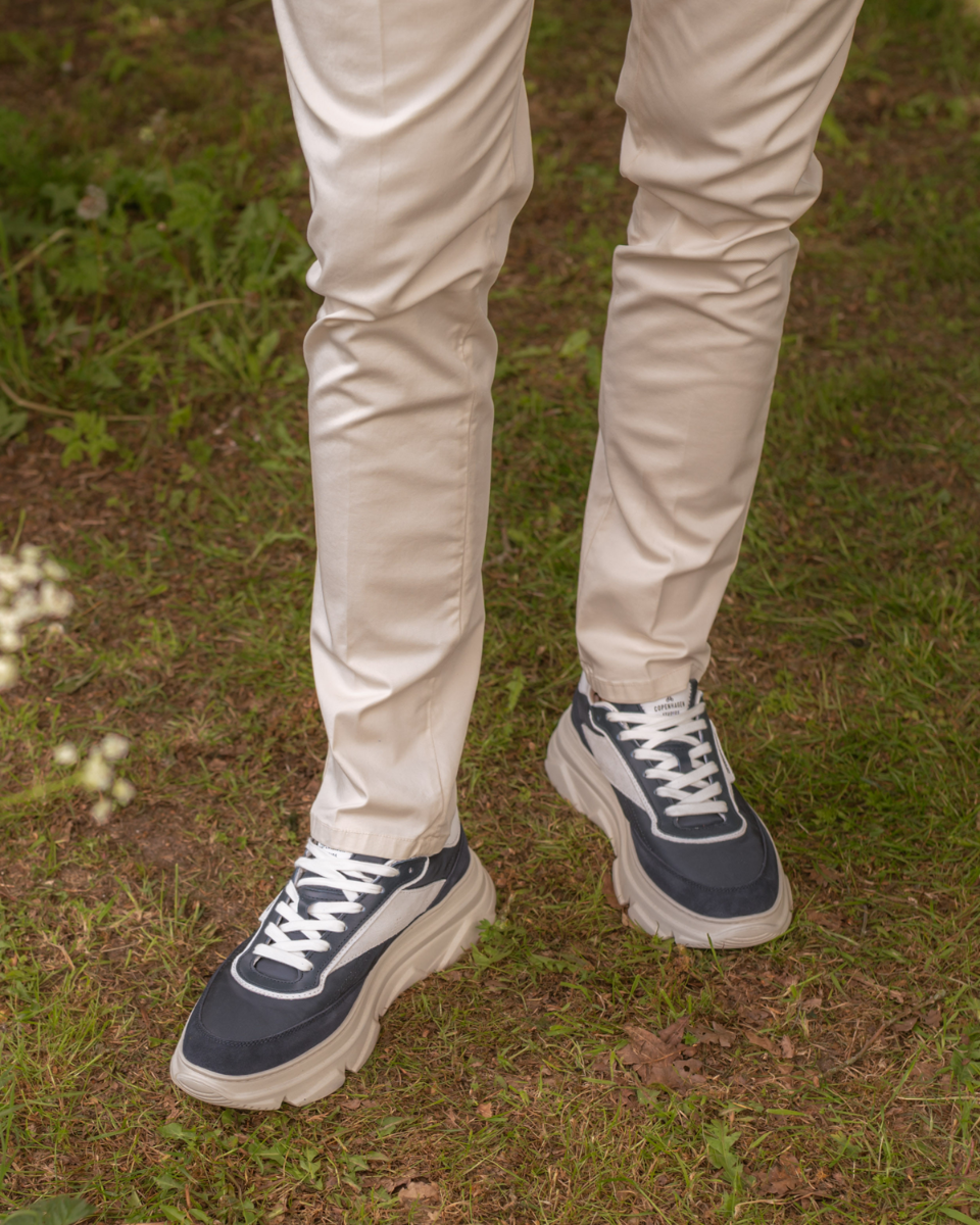 CPH56M Material Mix Donkerblauw/Wit Herensneakers