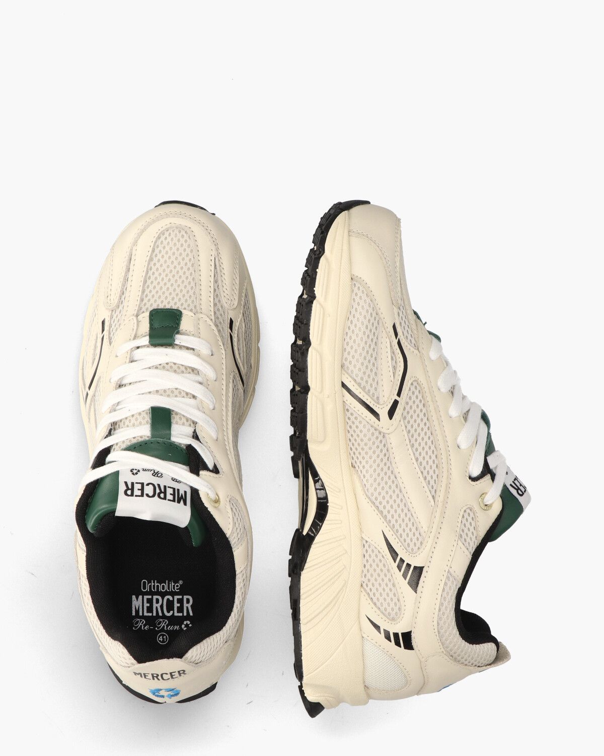 The Re-Run Off-White/Groen/Zwart Herensneakers