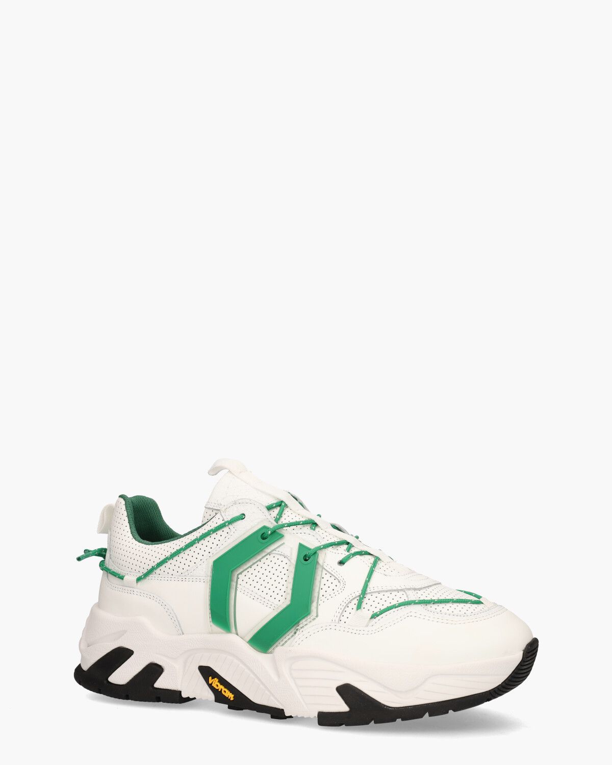 New Boom Wit/Groen Herensneakers
