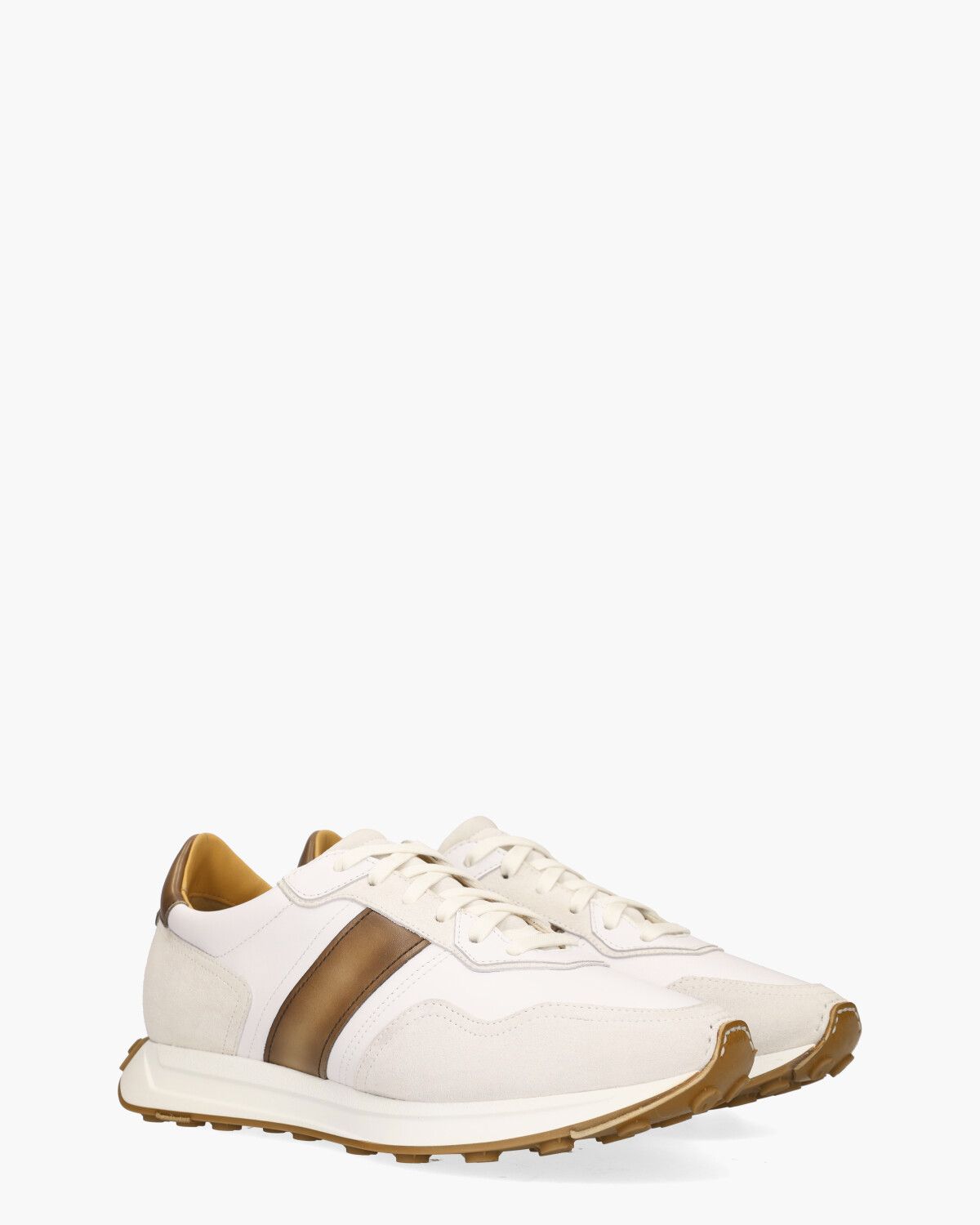 25361 Wit/Cognac Herensneakers