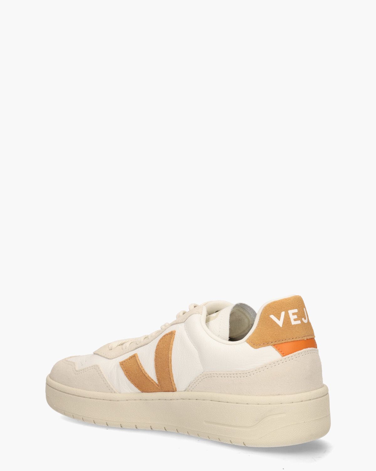 V-90 O.T. Leather Wit/Oranjebruin Herensneakers 