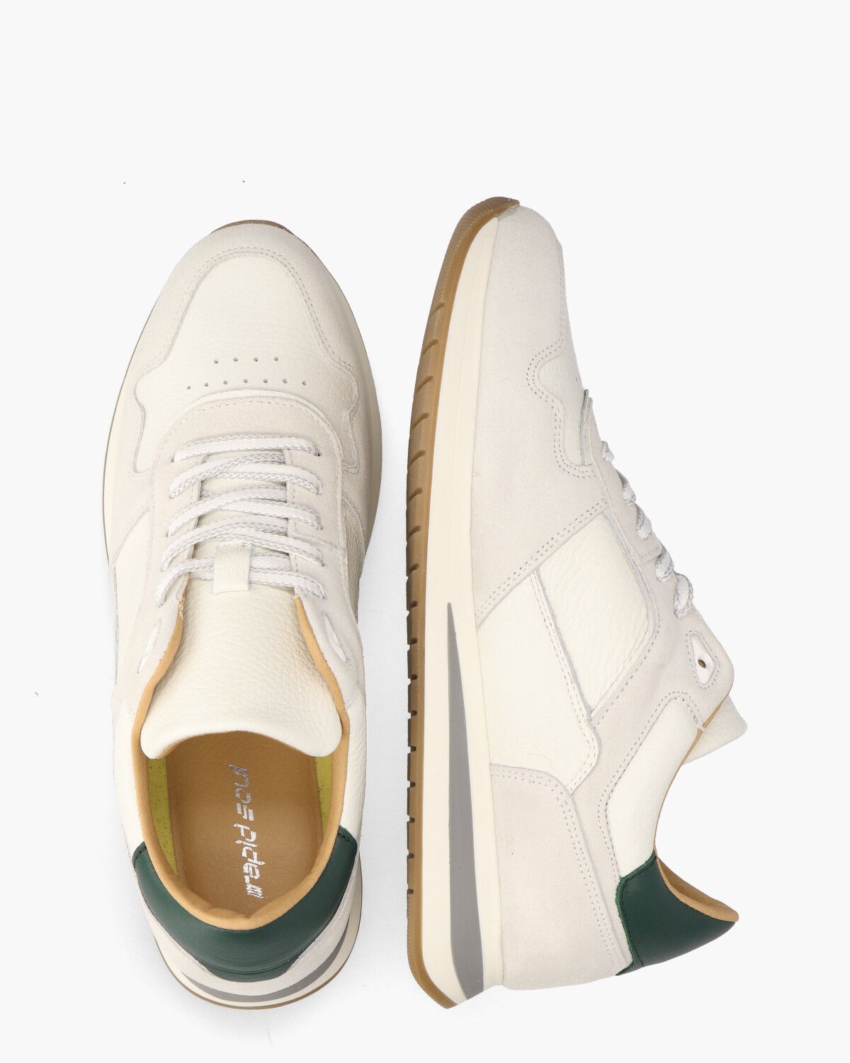 Winston Off-White/Groen Herensneakers
