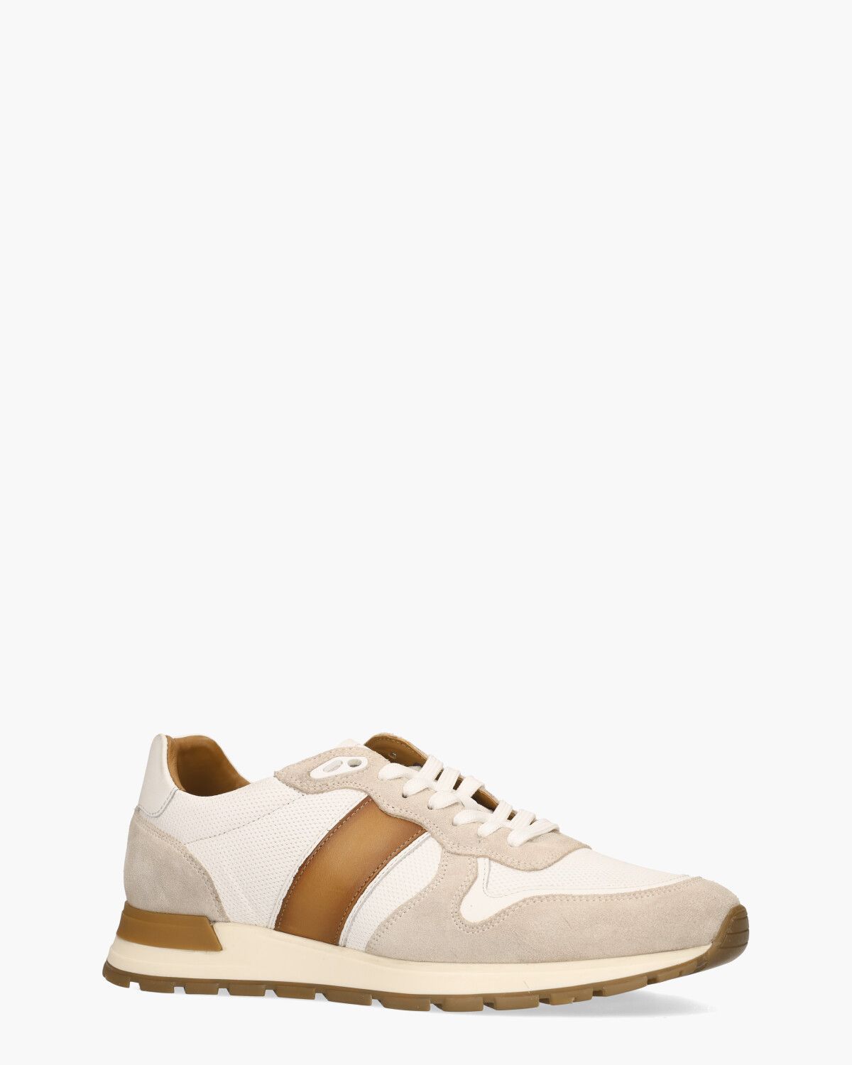 Winay Wit/Cognac Herensneakers