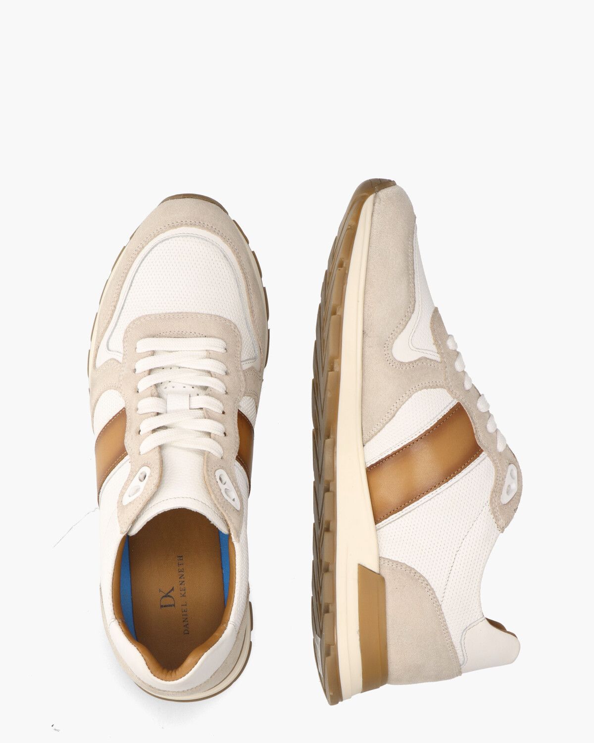 Winay Wit/Cognac Herensneakers