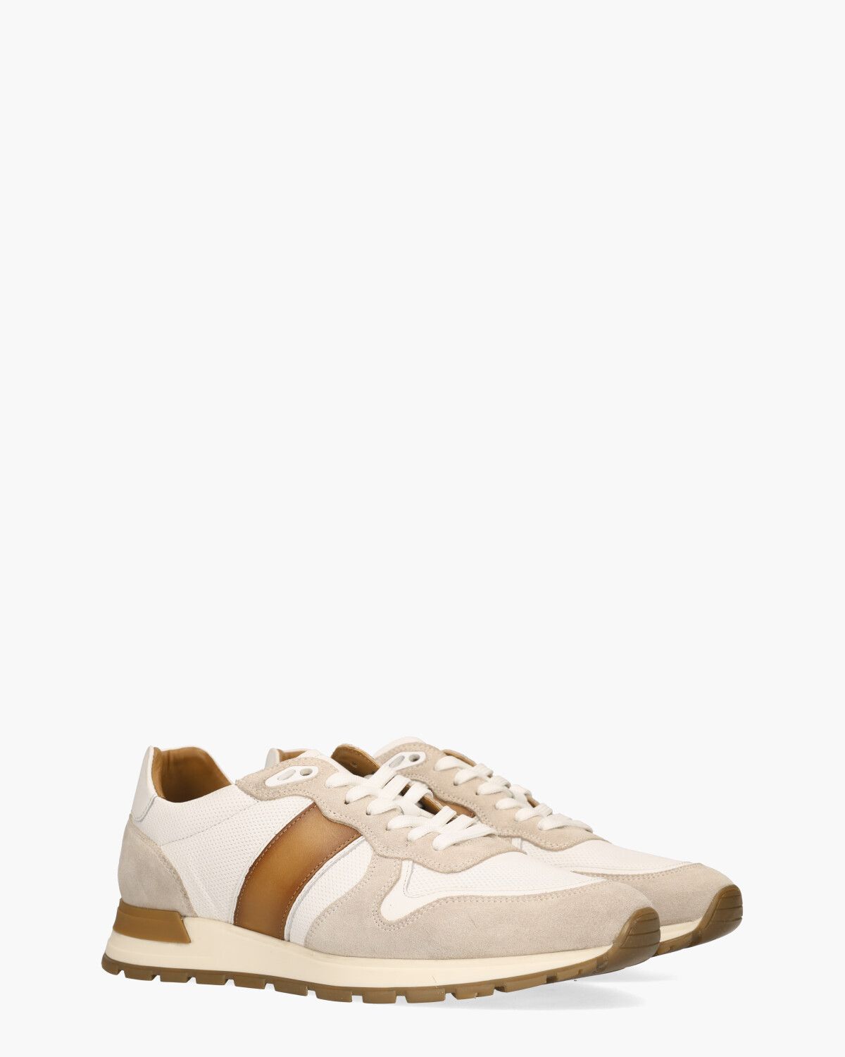 Winay Wit/Cognac Herensneakers