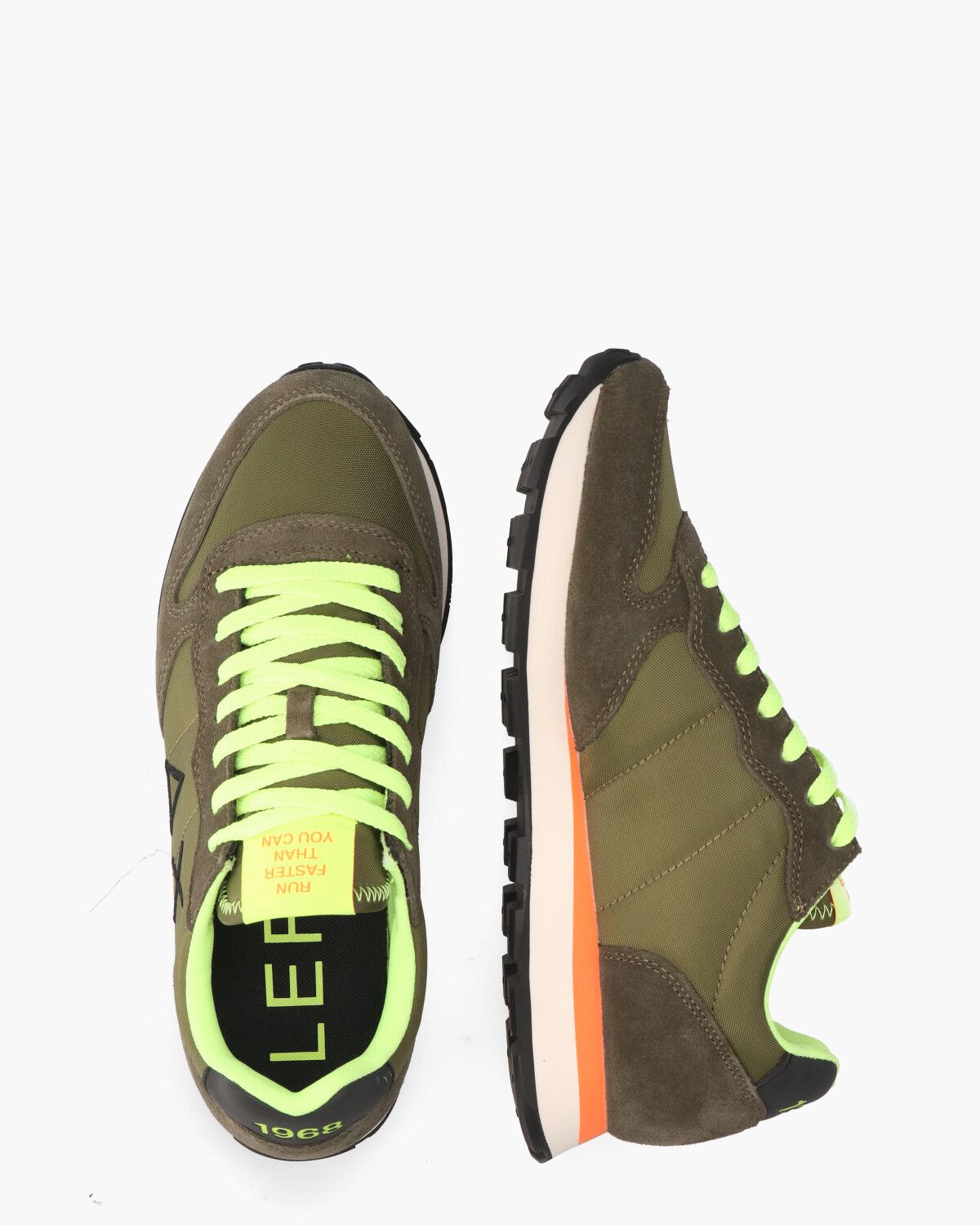 Tom Fluo Legergroen Herensneakers
