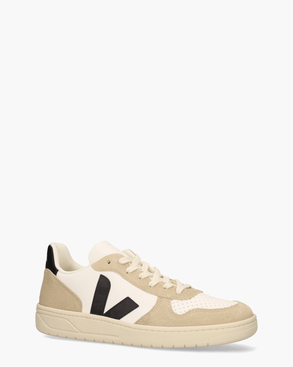V-10 Chromefree Leather Wit/Zwart/Bruin Herensneakers