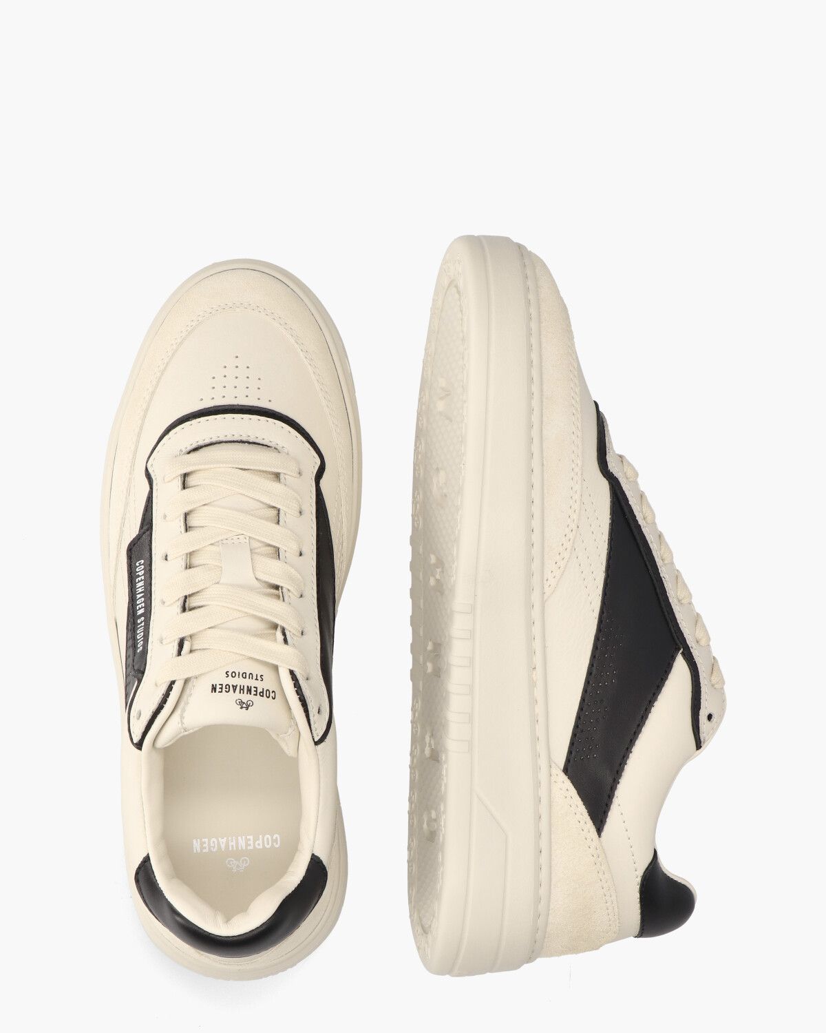 CPH89M Leather Mix Off-White/Zwart Herensneakers