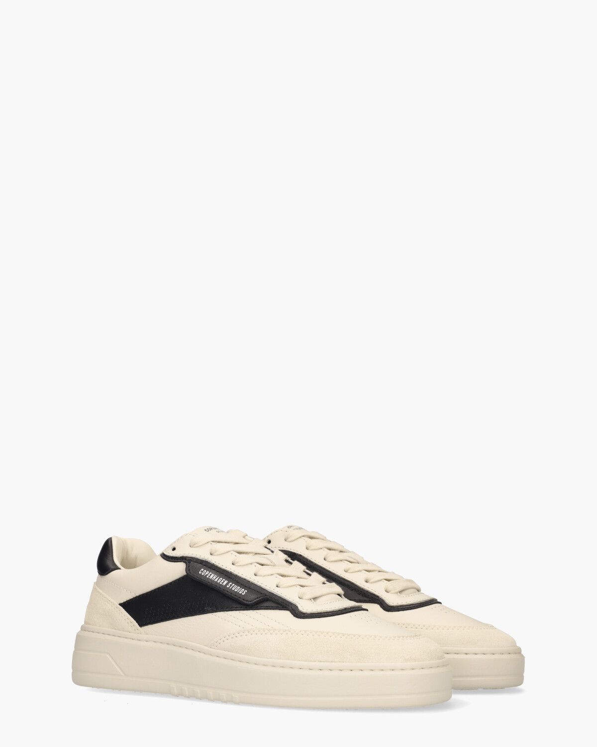 CPH89M Leather Mix Off-White/Zwart Herensneakers
