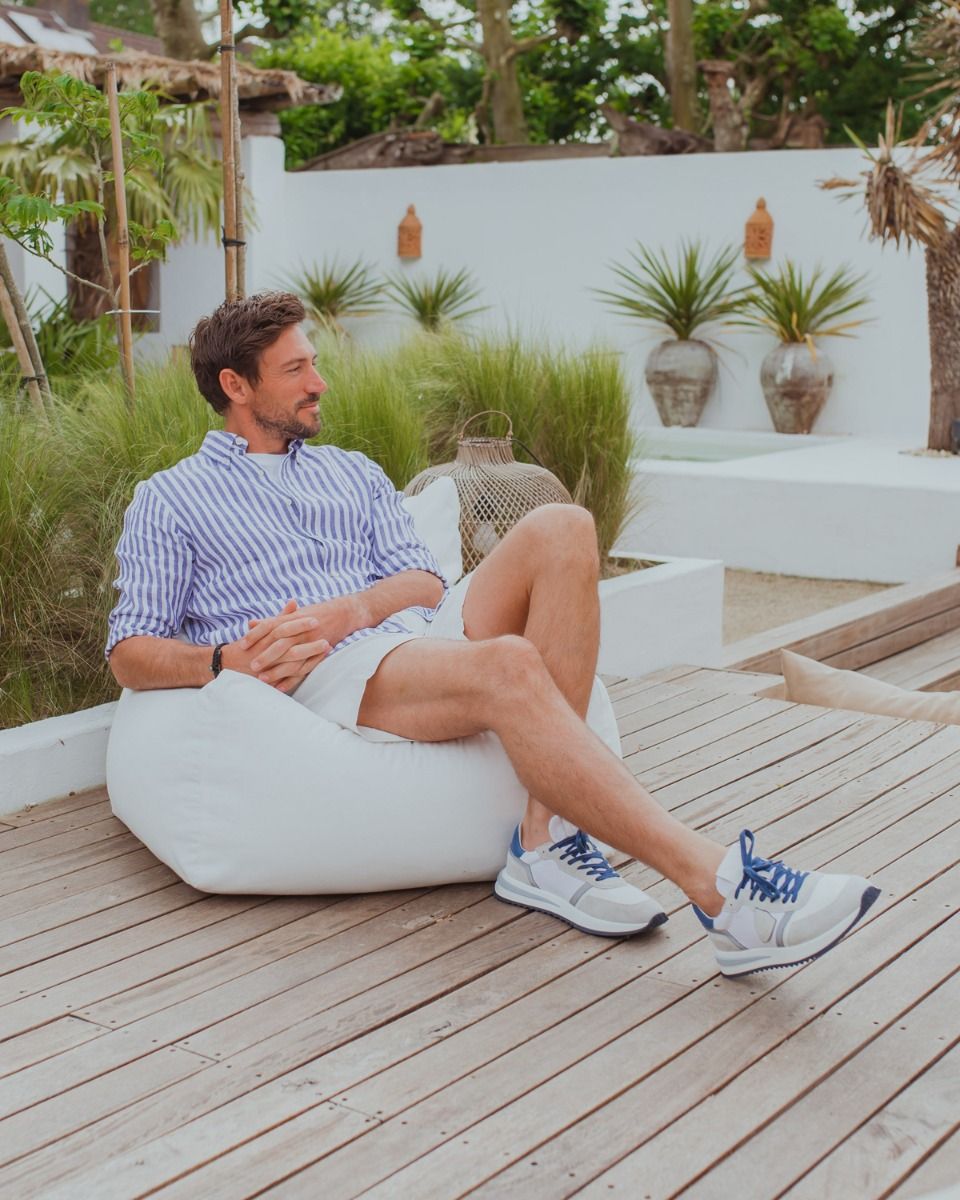 Tropez 2.1 Wit/Blauw Herensneakers
