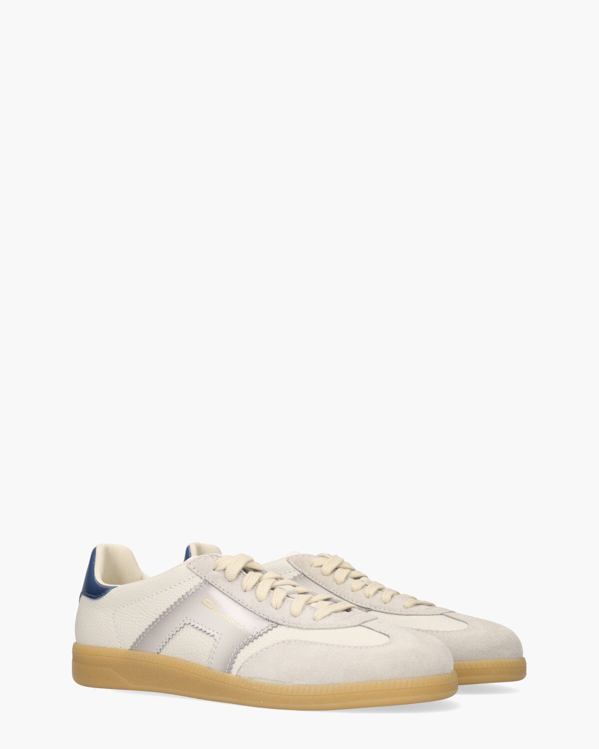 21965 Off-White/Lichtgrijs/Blauw Herensneakers